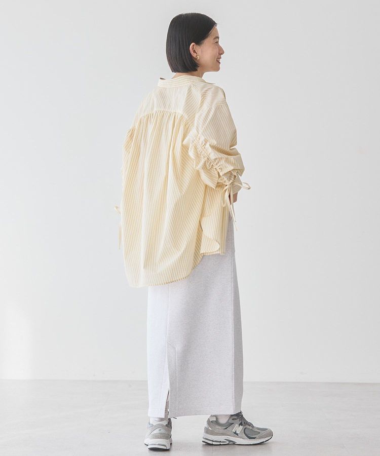 日本春裝預購 緞帶條紋襯衫