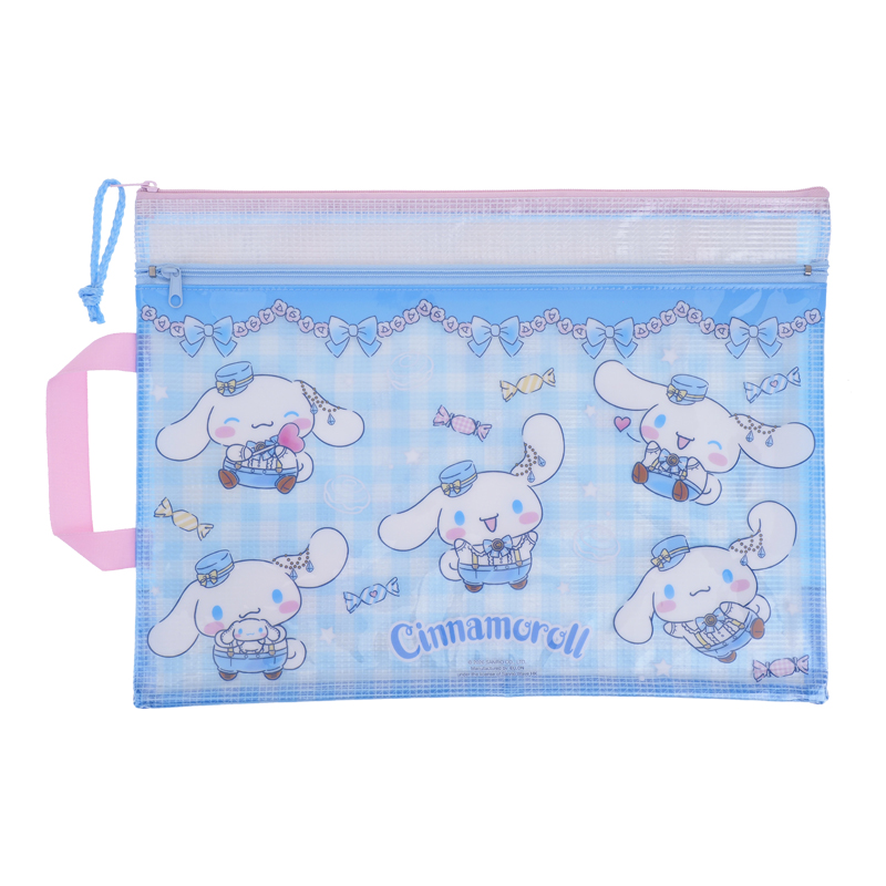 Cinnamoroll A4 PVC Mesh Bag W/ Double Zipper 文件袋