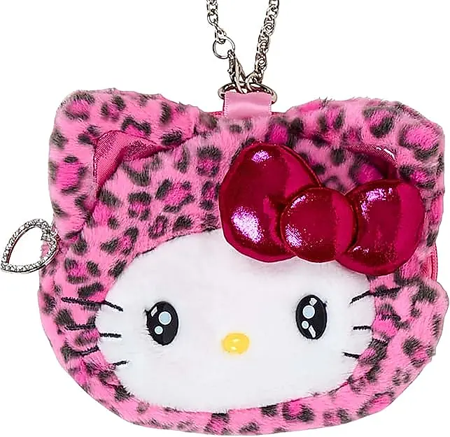 Sanrio Hello Kitty 豹紋貓咪系列 Die-Cut 拉鍊化妝小物袋 粉紅色