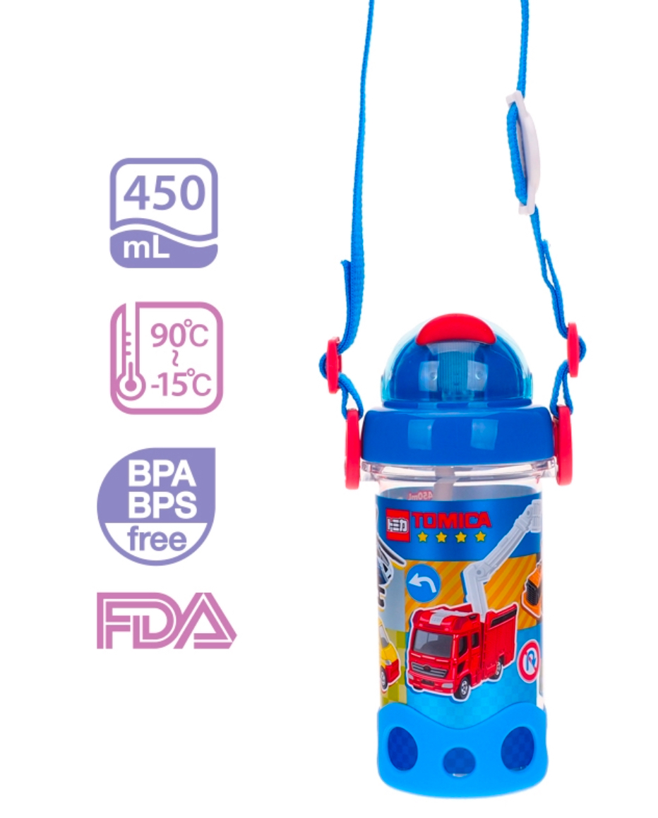 Tomica 450ml 飲管式水樽連頸繩