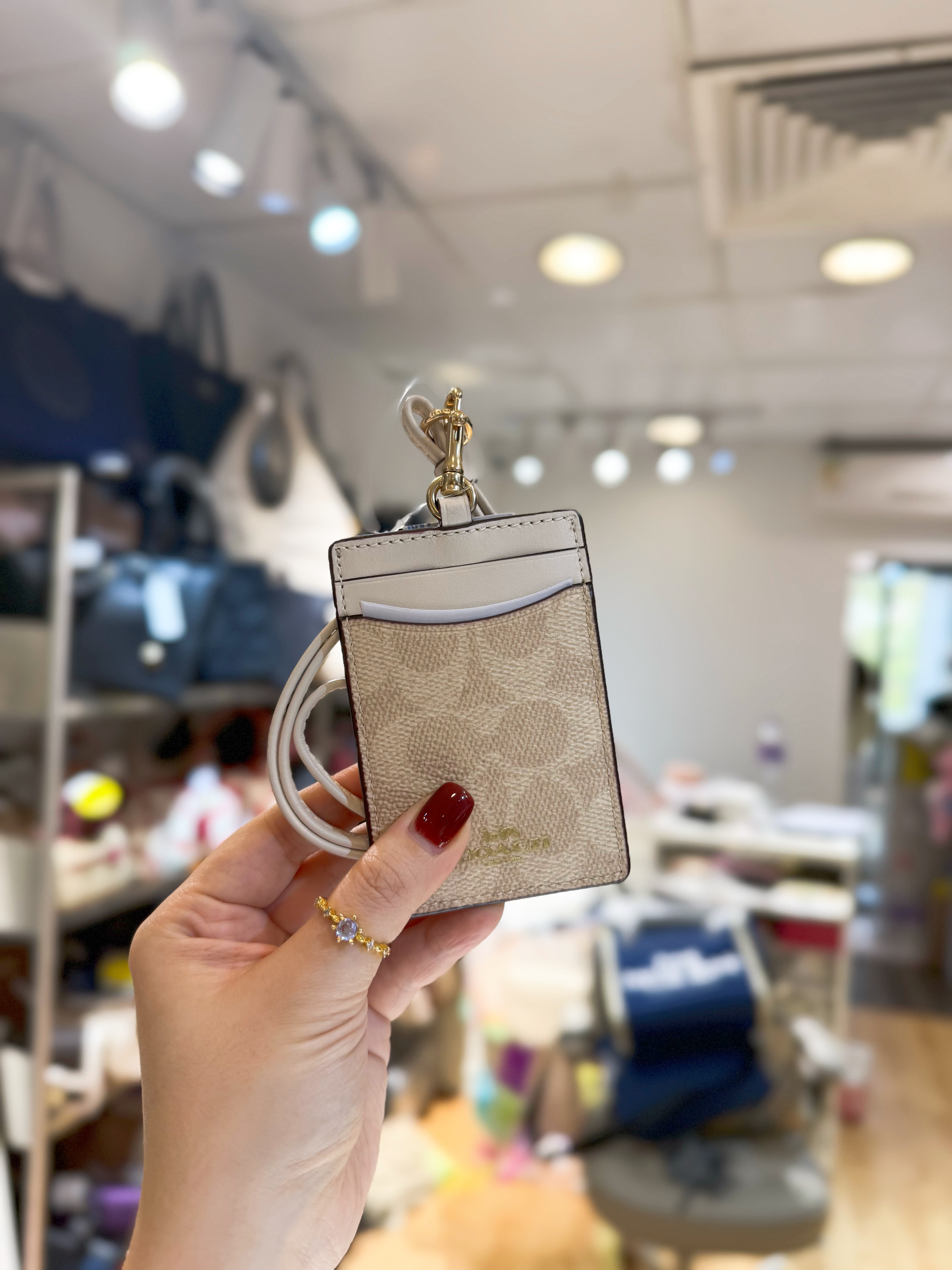 Coach lanyard card case white/m