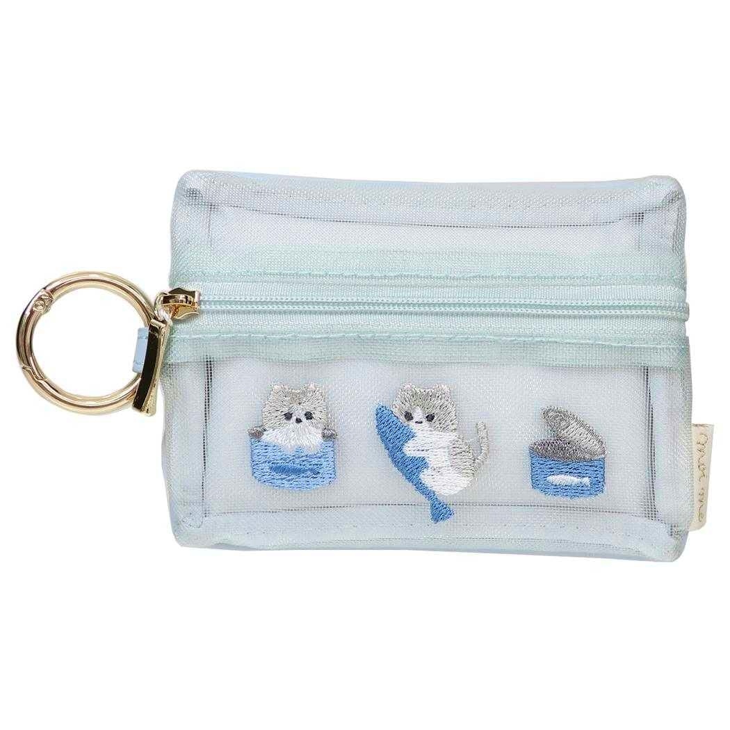 現貨｜日本 Q-LiA 貓貓 刺繡 網袋小袋 / 紙巾袋 (09563)