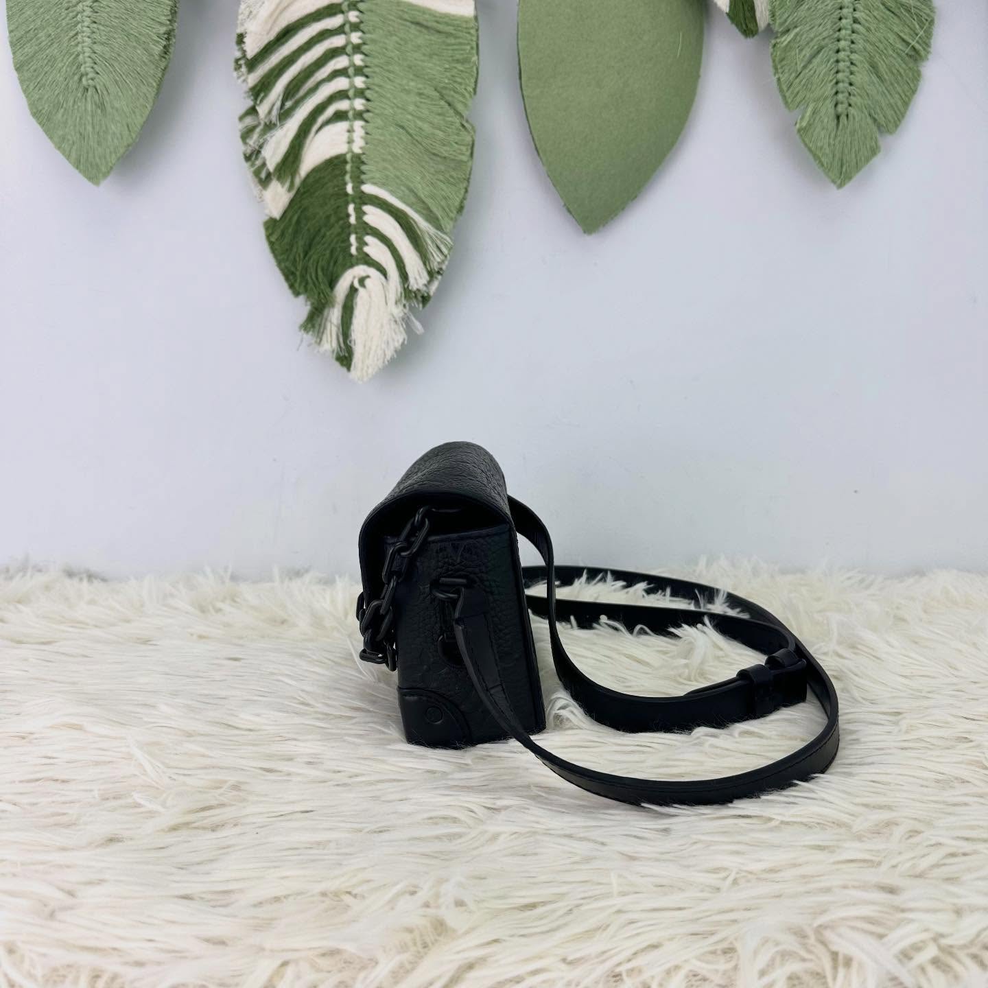 LV 🤍PRE OWNED 黑色真皮壓紋 Steamer 晶片款 🖤