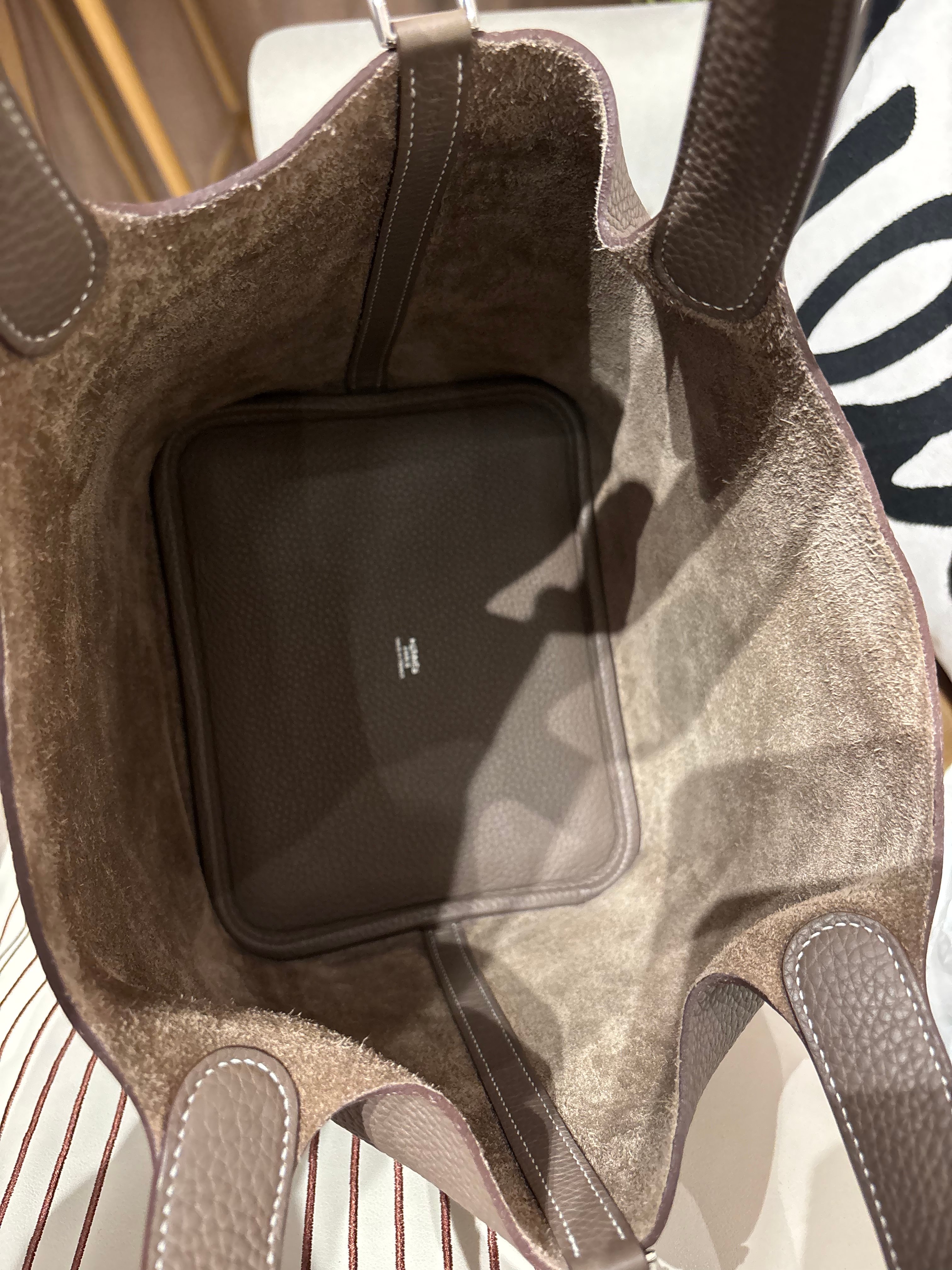 Hermes Picotin 22 Stamp Y Etoupe大象灰銀扣100%Authentic, 95%New ✅Key Lock ✅Dust bag