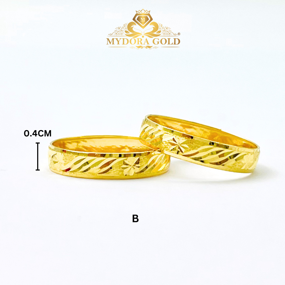 MYDORA Cincin Belah Rotan Klasik Bajet l Emas 916/22K