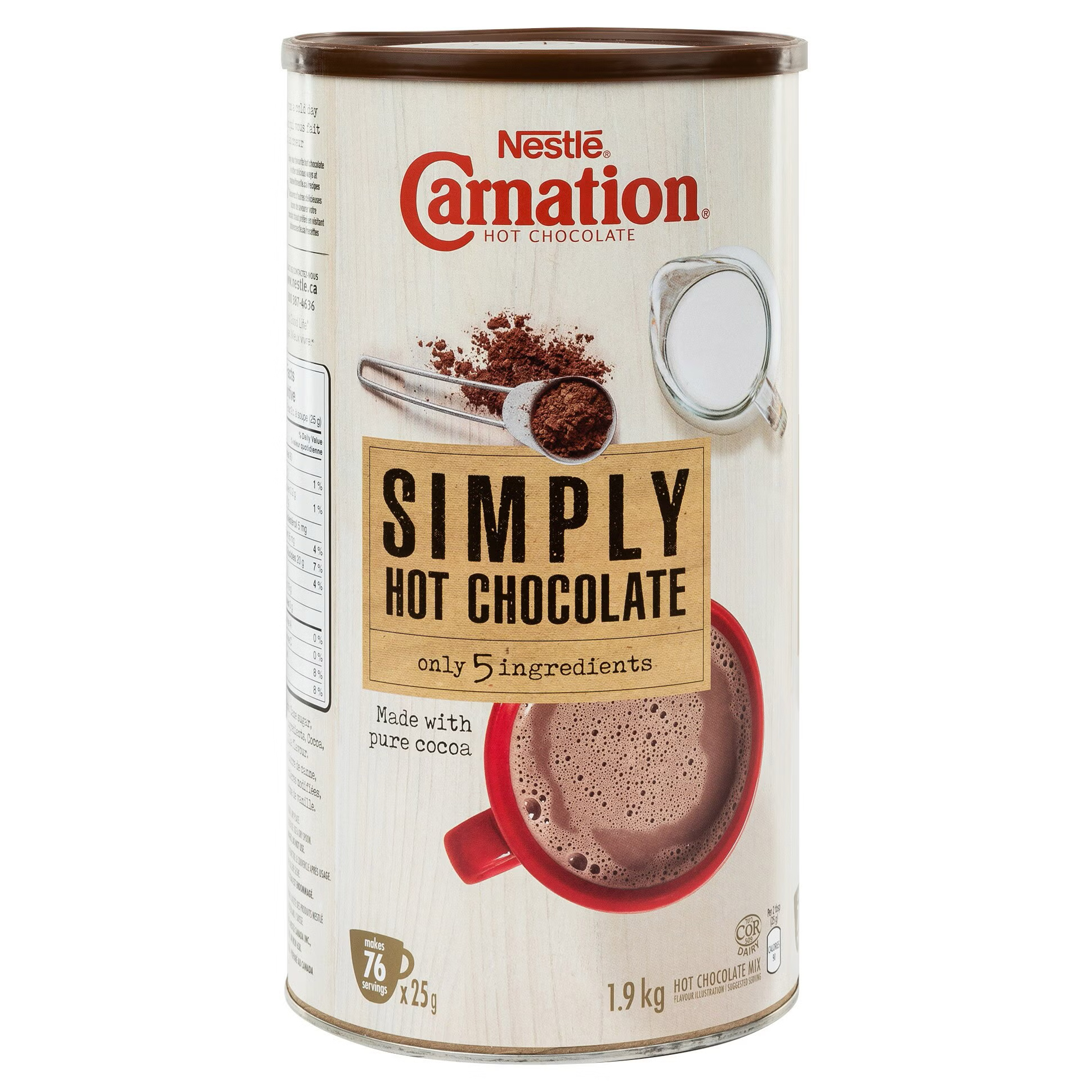 加拿大直送  雀巢可可粉Nestle Carnation即冲热巧克力粉1.9kg 
