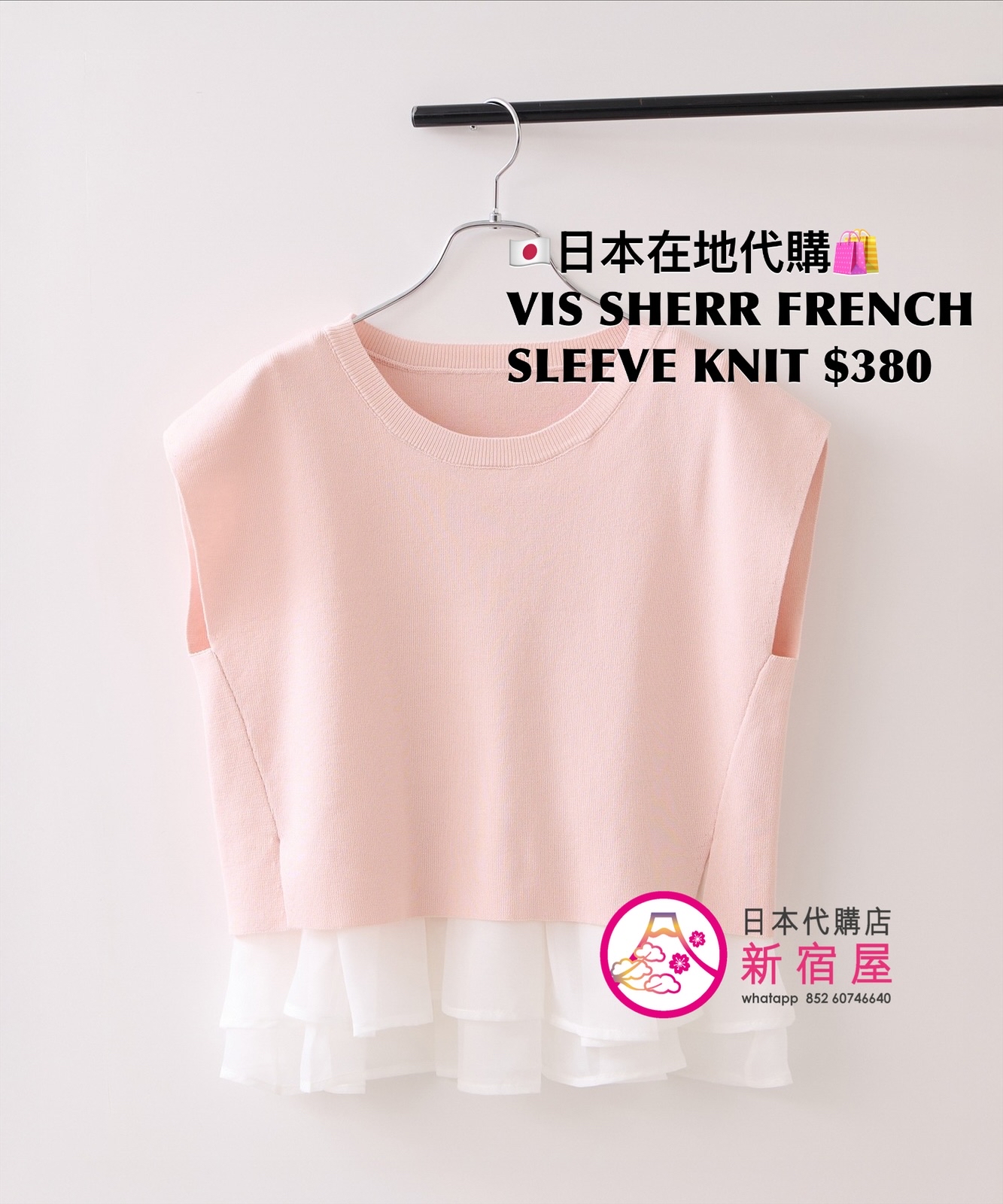 VIS SHEER FRENCH SLEEVE KNIT
