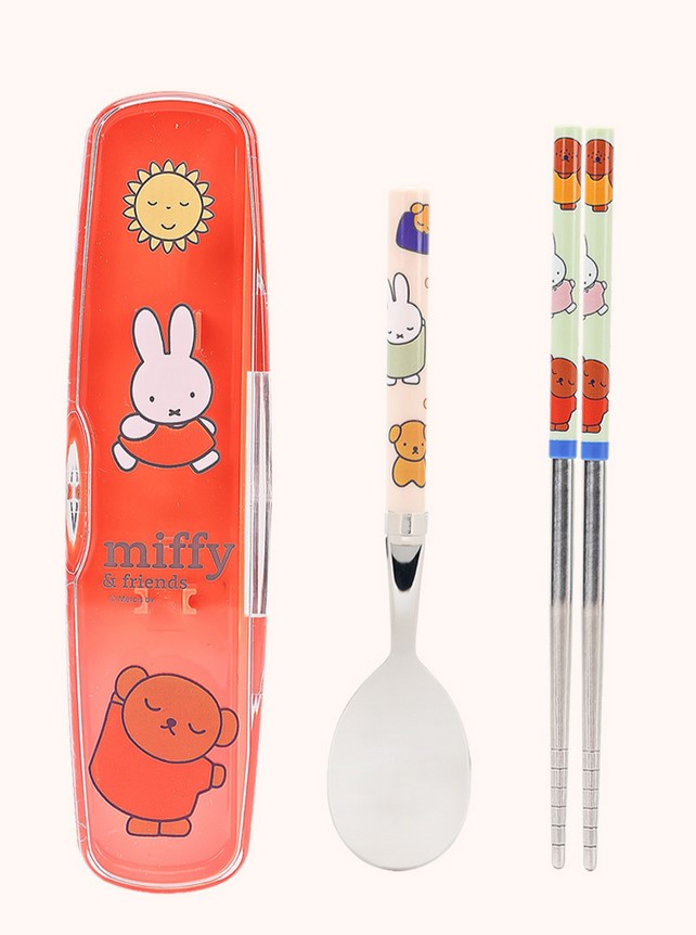  【預訂】韓國直送 Miffy 不鏽鋼餐具 連收納盒 3件套