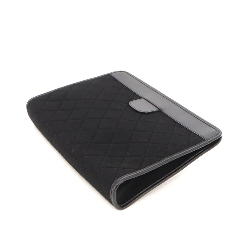 Chanel Quilted Coco Mark Cotton Clutch Bag