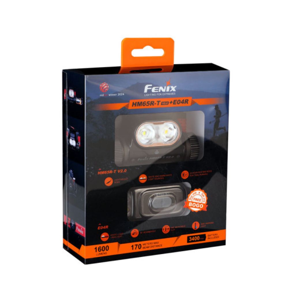 Fenix HM65R-T V2.0 USB LED Headlamp + E04R Kit
