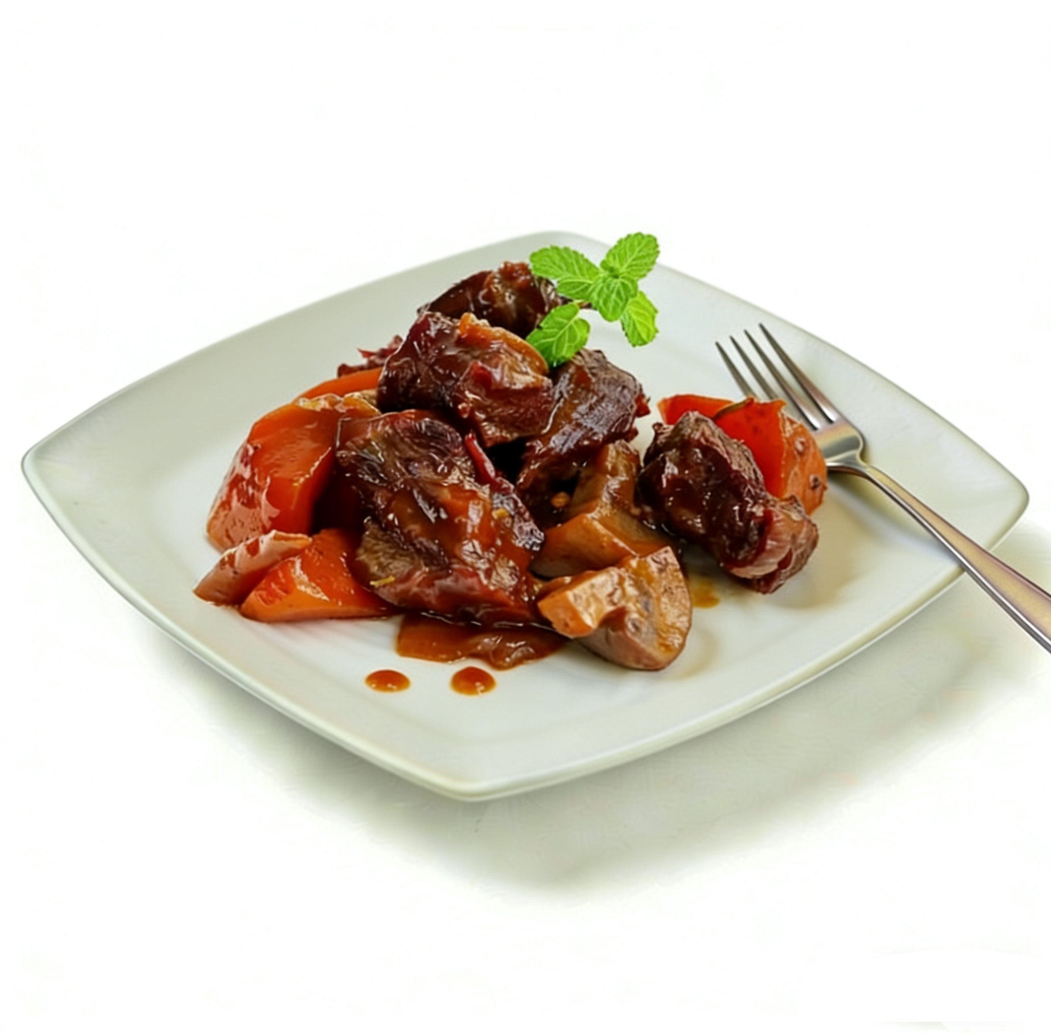 Braised Ox Tongue with Non-alcoholic Red Wine Sauce  無酒精紅酒燴牛脷
