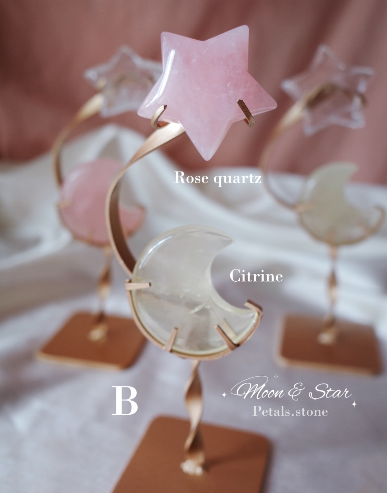 🌛Moon & Star | 黃水晶 粉晶 白水晶