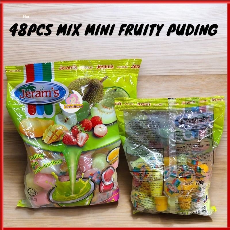 48pcs (720g) Jeram Mix Mini Fruity Pudding buah-buahan