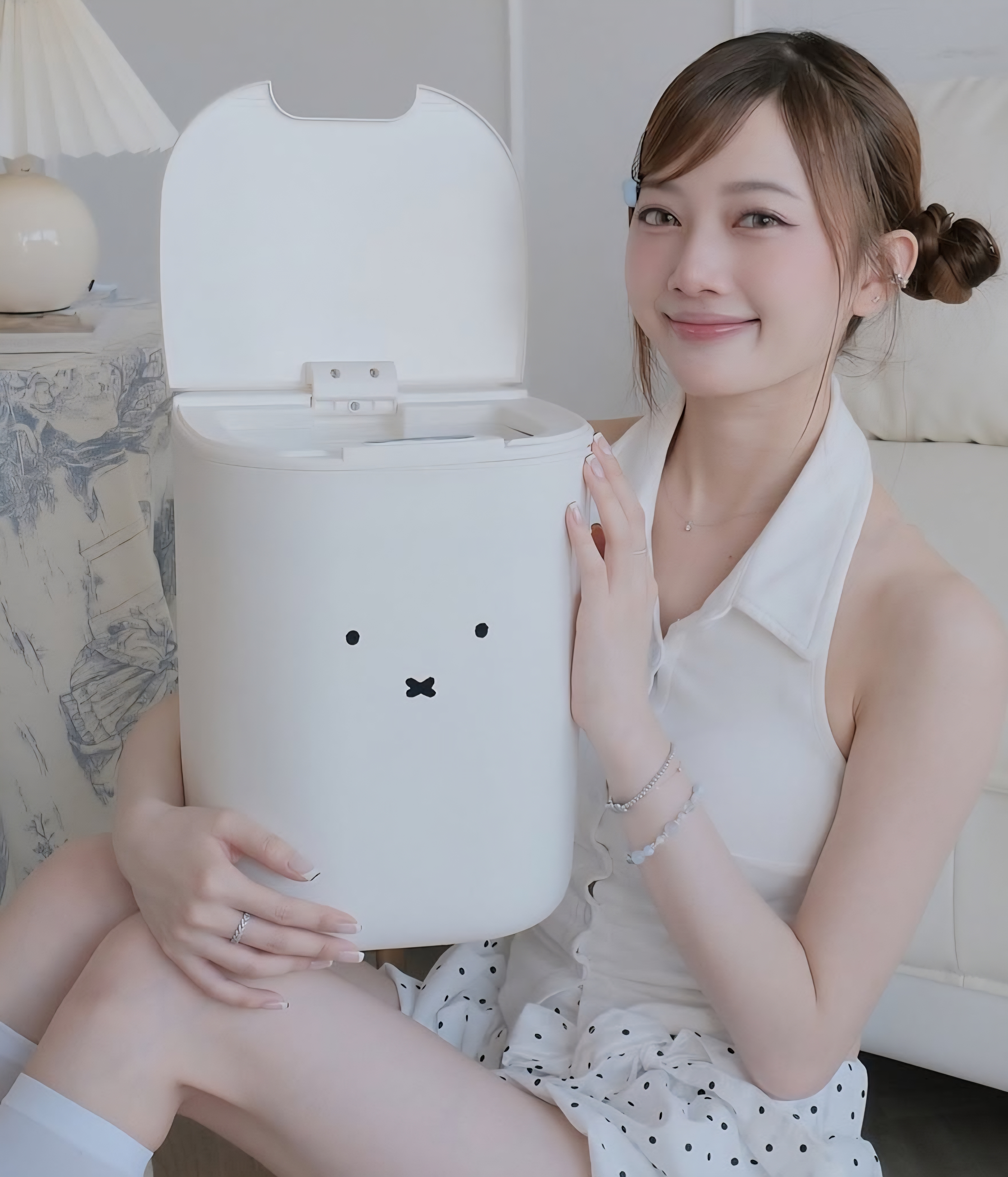 miffy 電子 自動開蓋垃圾桶 