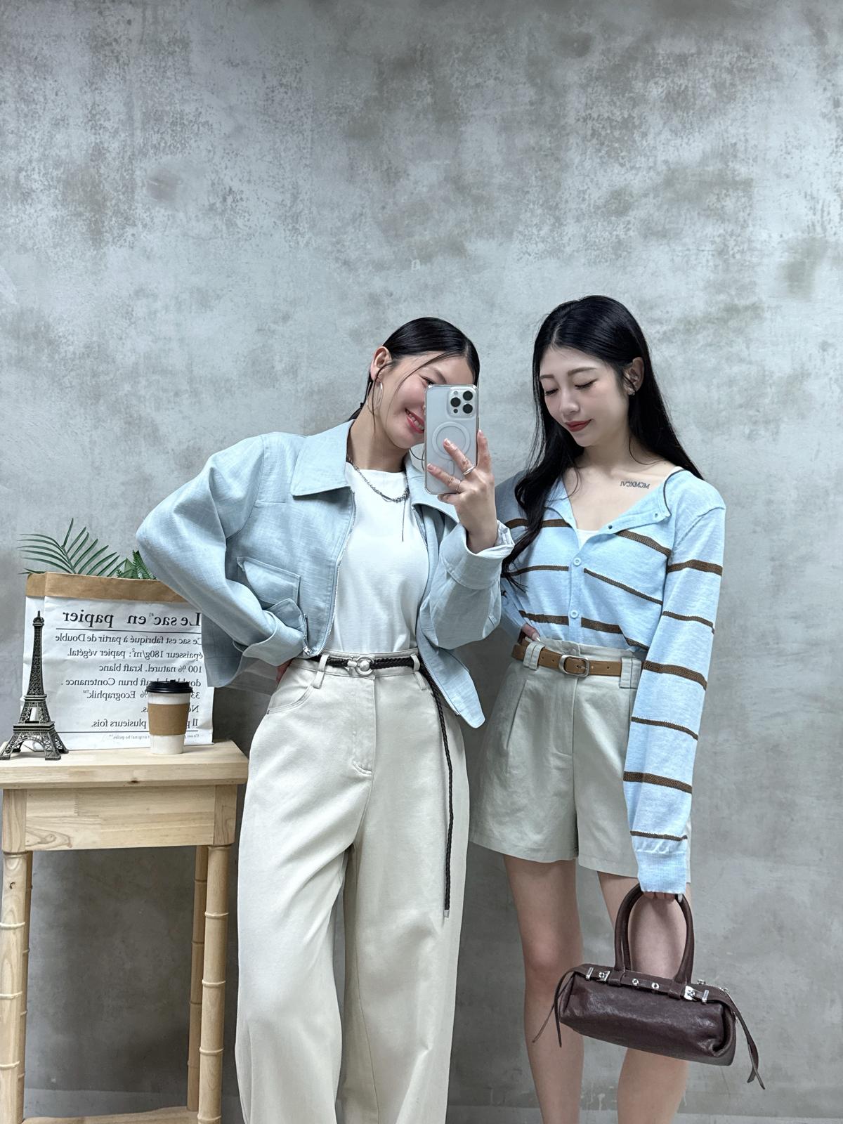 E07 雙袋棉麻外套