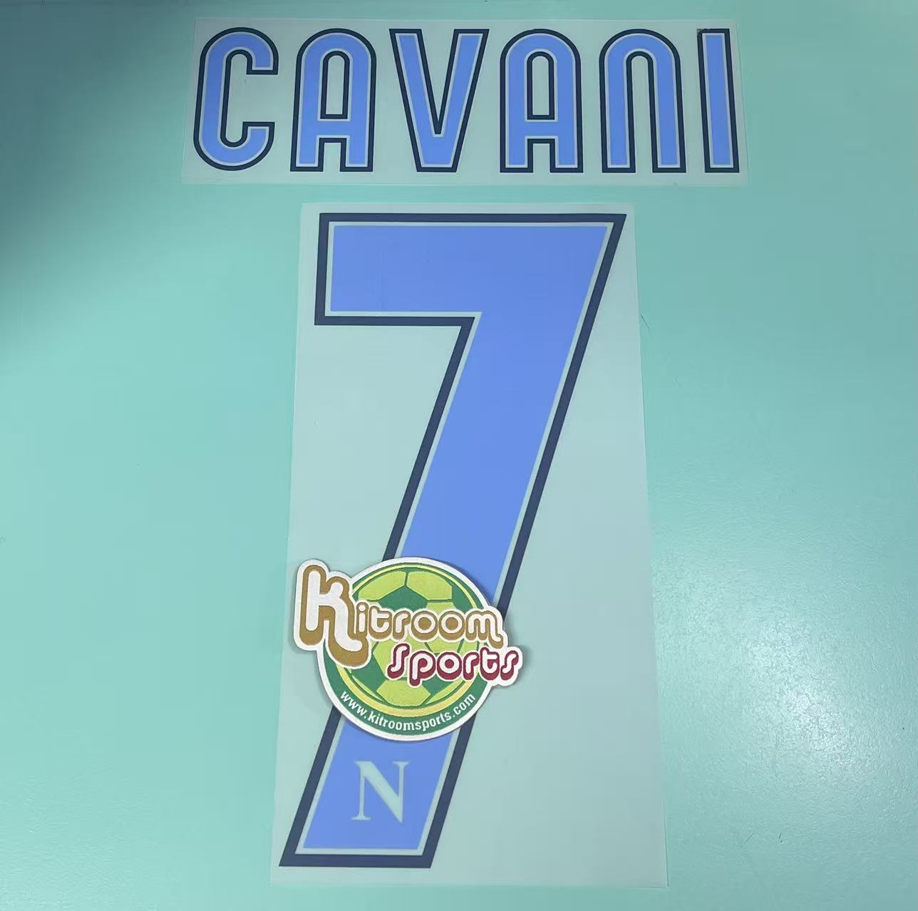 2010-11 Napoli Away Nameset #7 CAVANI