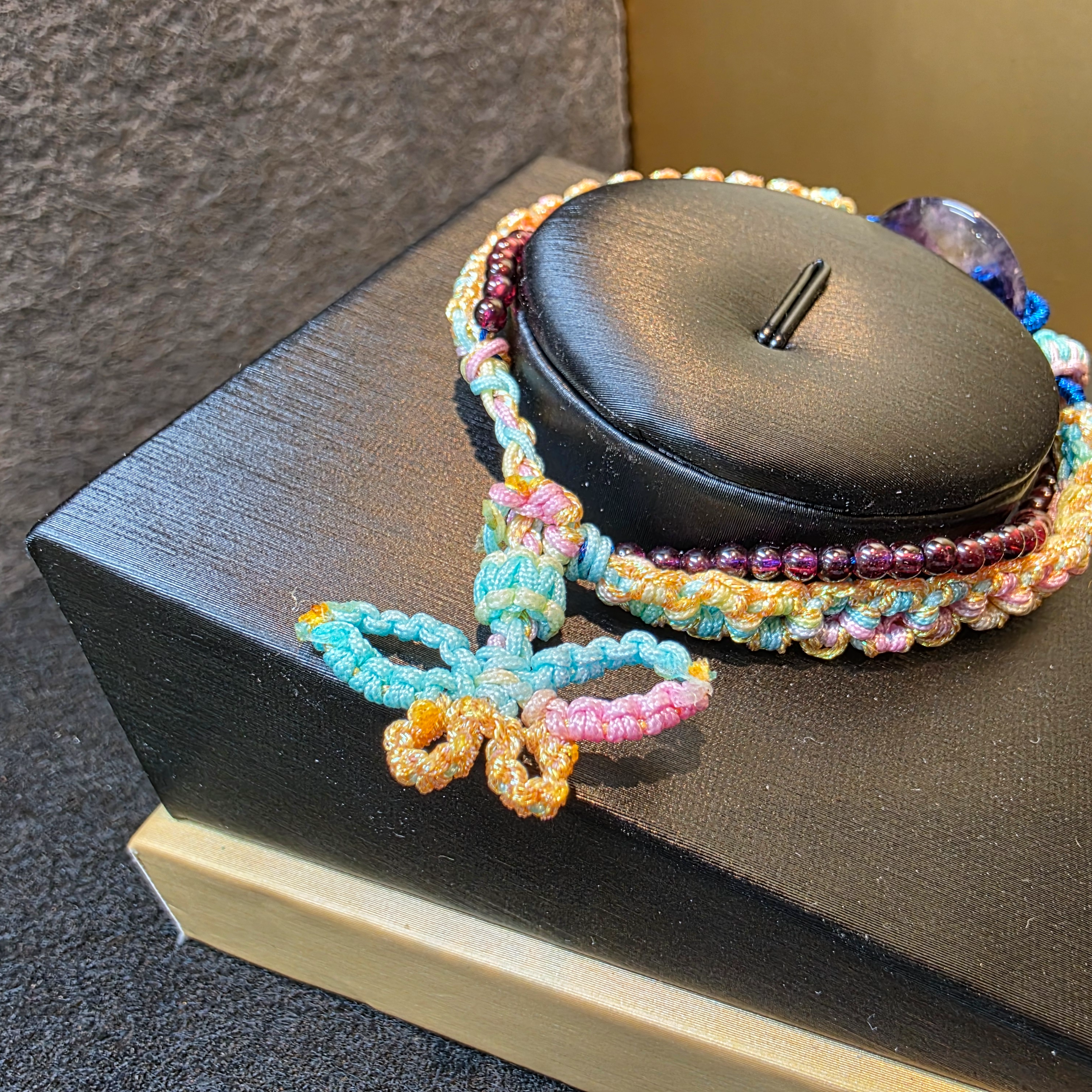 紫水晶平安扣織繩手鏈