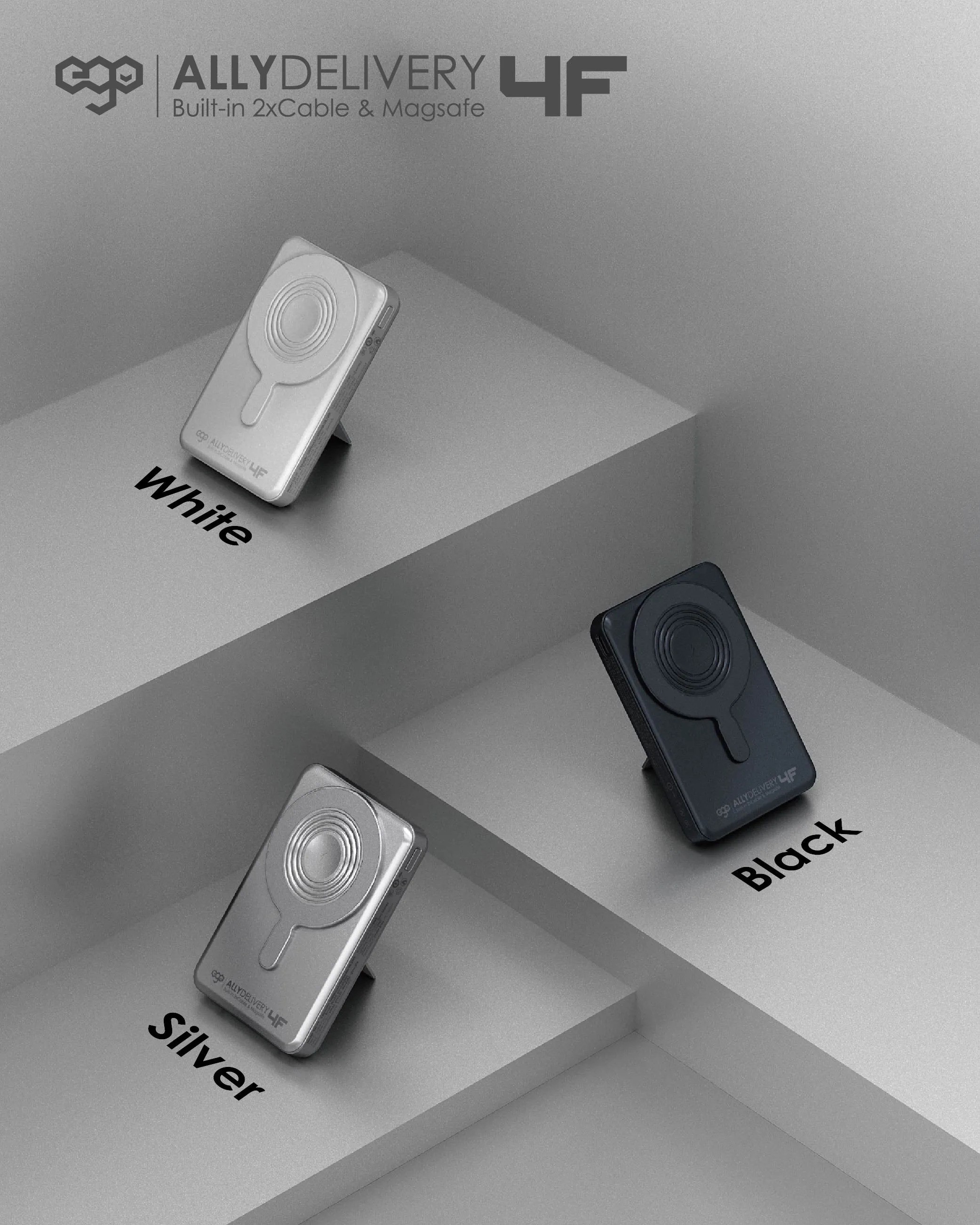 EGO AllyDelivery 4F @3C追溯二維碼 Magsafe 10000mAh 6in1 移動電源 [3色選擇]