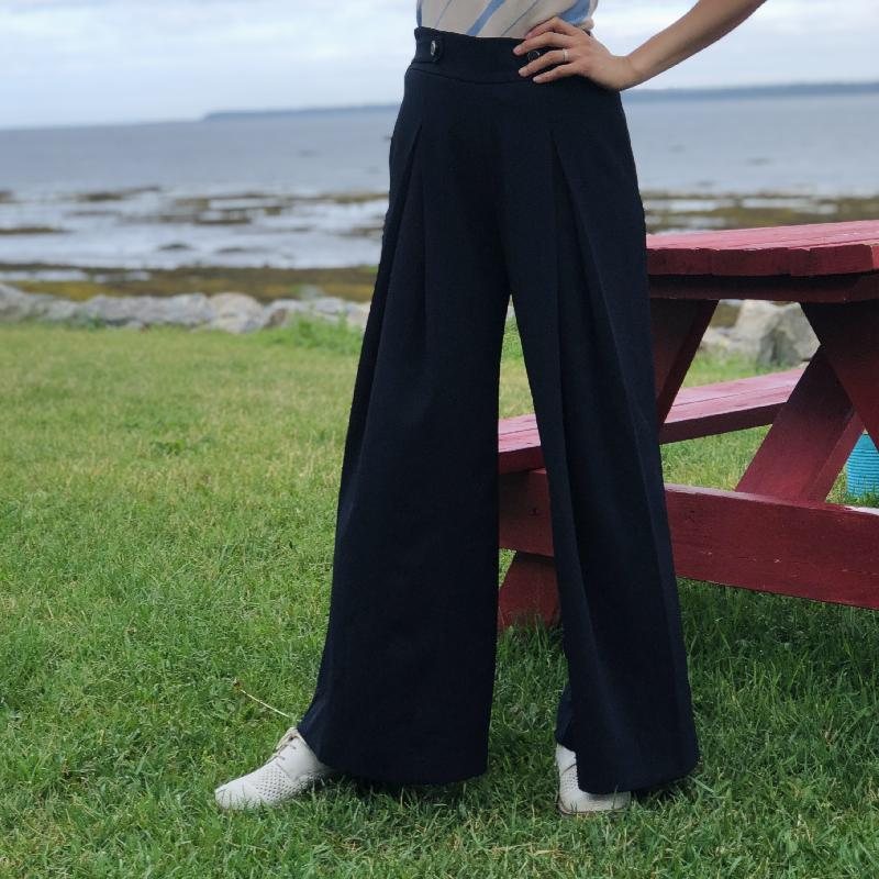 (SOLD OUT)1930s Betty Nautical Sailor Pants - Dark Navy Blue(FM142)
