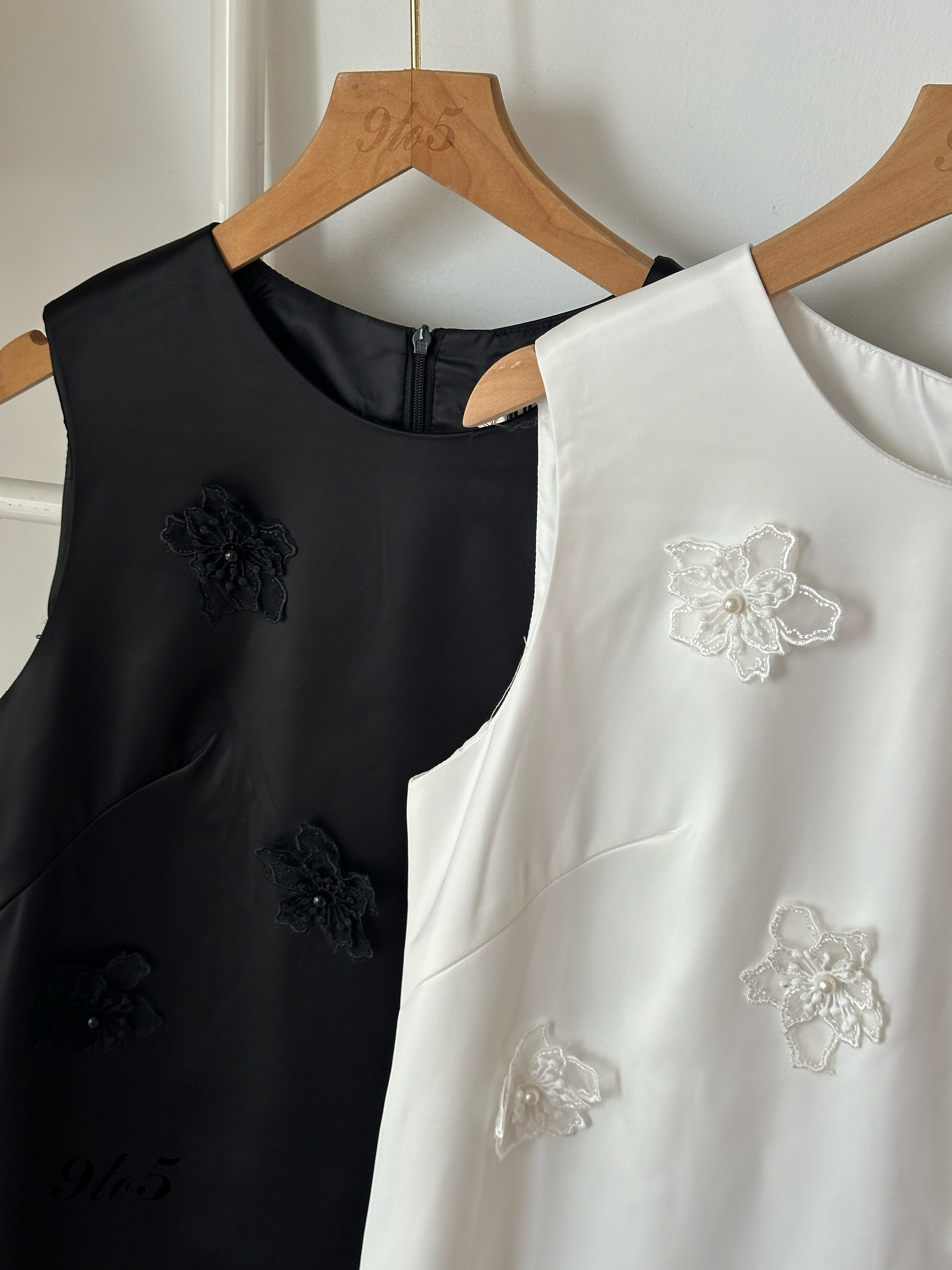 D2325 Satin Floral Dress - 3 Colors