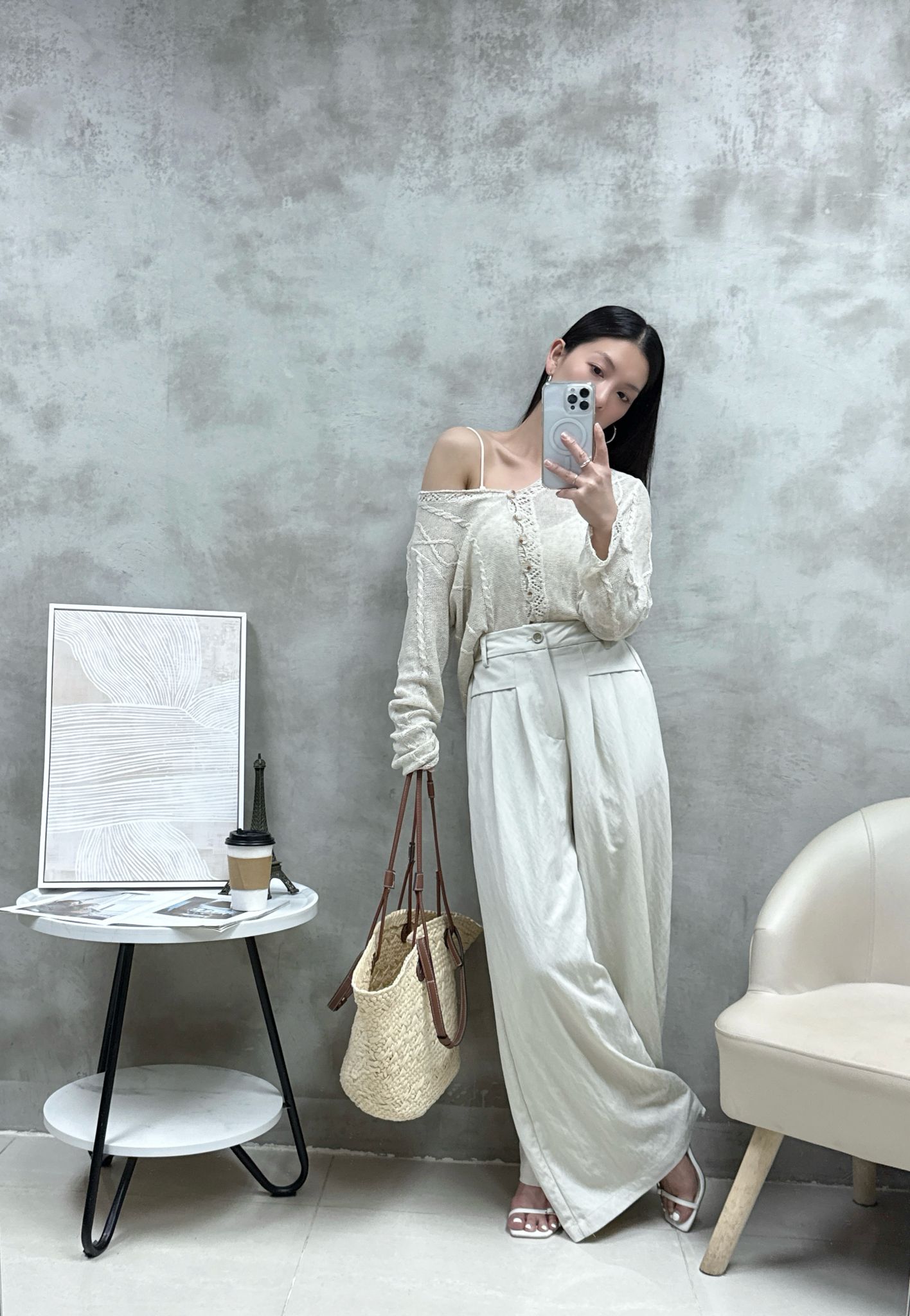 C09 V領織紋外套