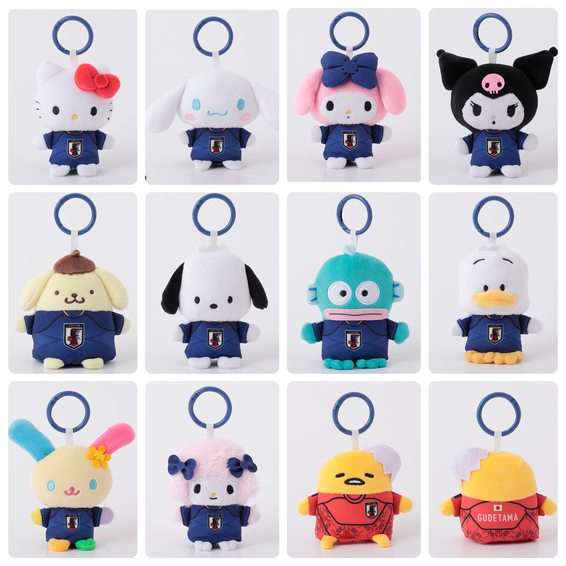日本預訂📍日本Sanrio x 日本國家足球隊造型系列 - 指偶公仔吊飾 2026年8月下旬出貨