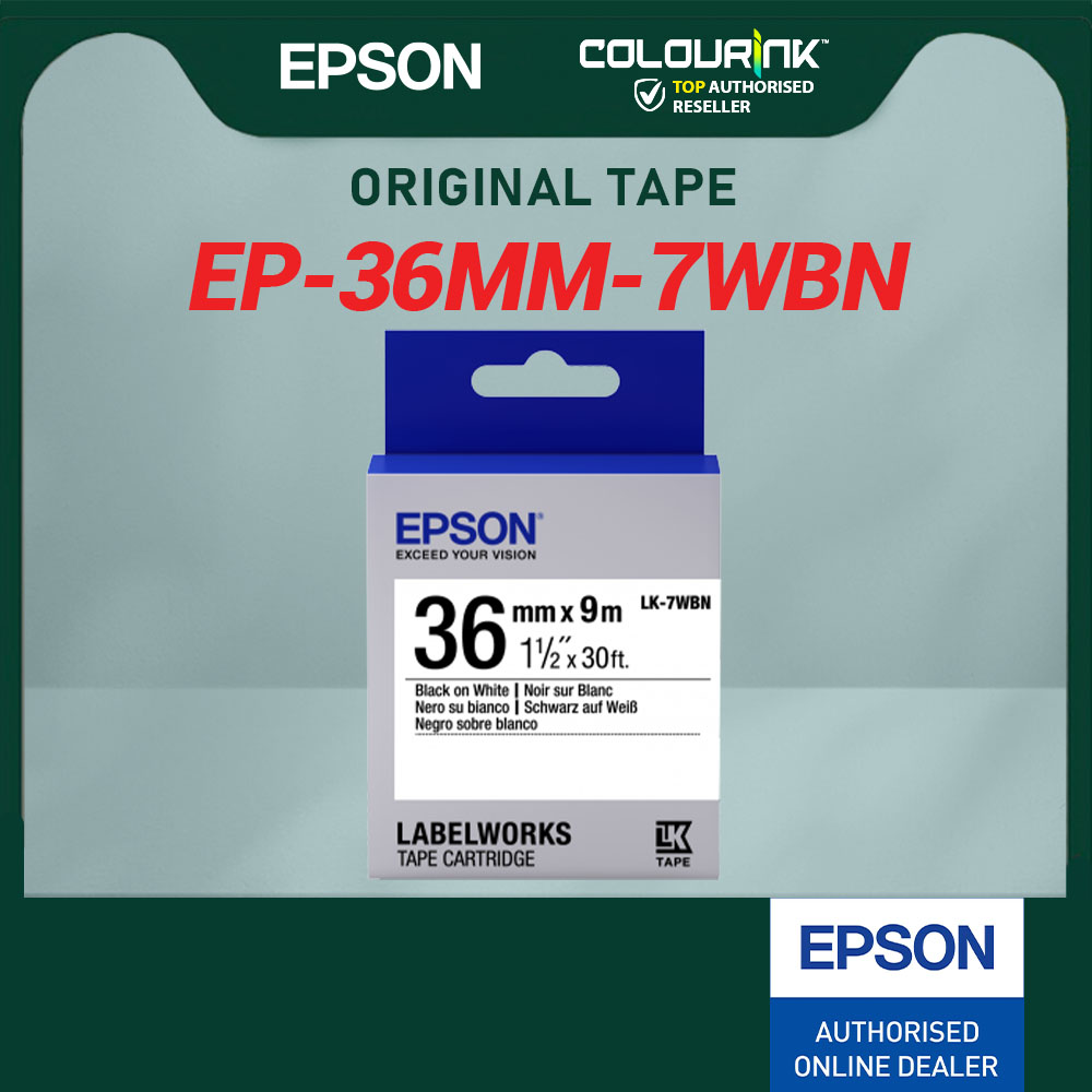 Epson Original Genuine LK Tape 18mm 24mm 36mm 5WBN 5KBM 5SBM 5YBP 5TBN 6WBN 7WBN 7YBP Laminate Label Sticker