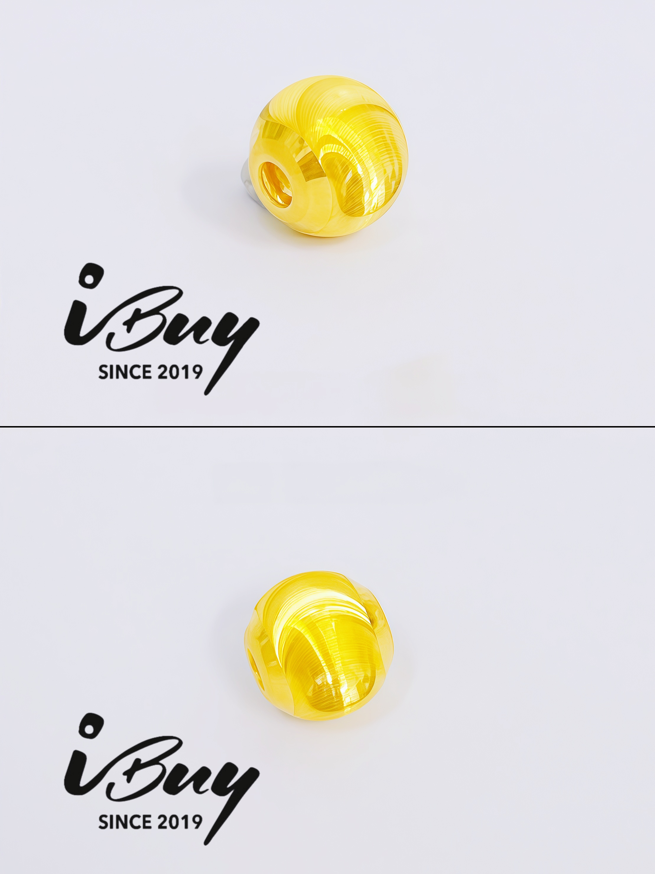 999 GOLD 9MM CAT EYE BEAD 999 金 9MM猫眼路路通串咀
