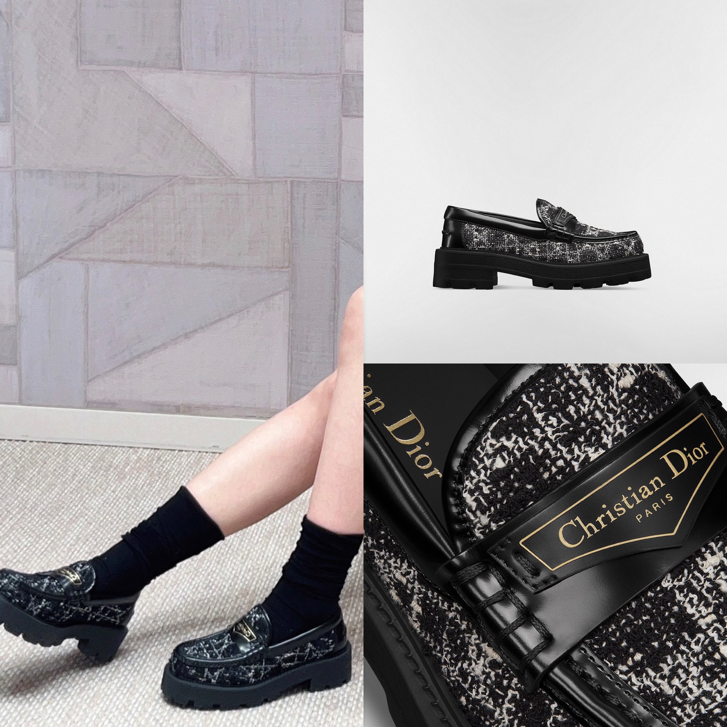 限時優惠✨訂貨🍒Dior 5.5cm厚底 Boy Loafer Tweed 面料~ Size 36/38/39/40 only