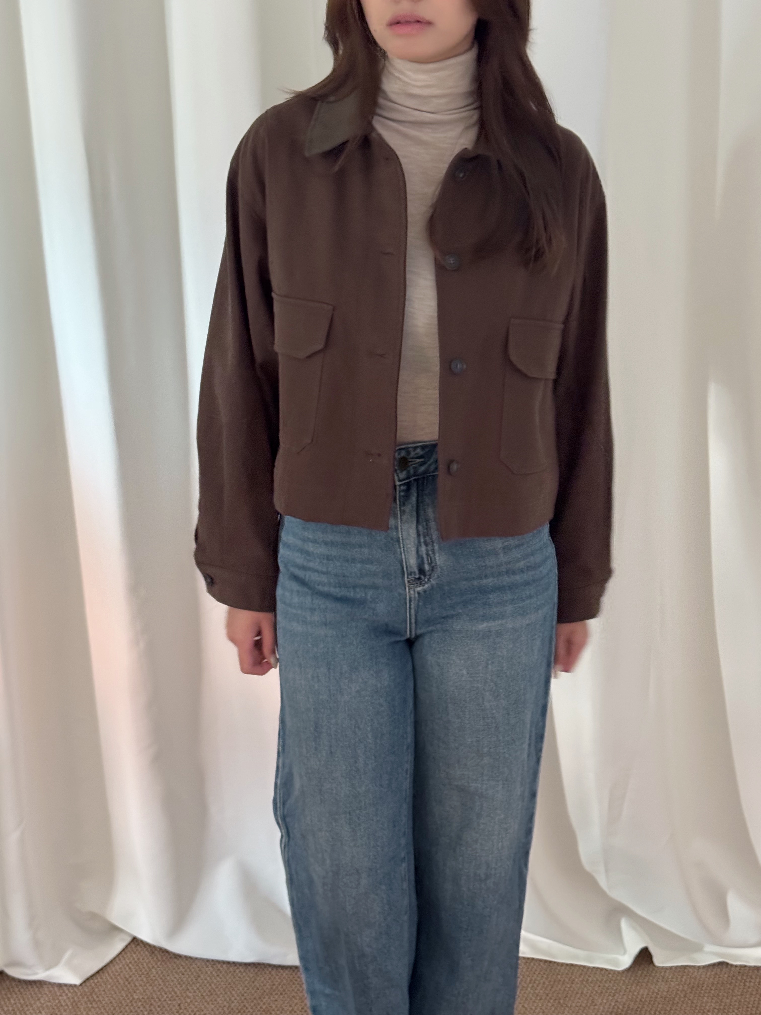 [巴恩風外套!]Leather Collar Barn Jacket(兩色入)