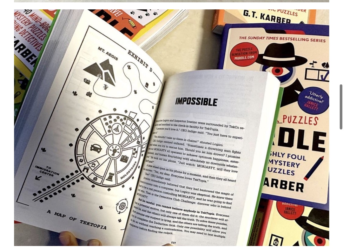 📕Murdle 📕More Killer Puzzles Murdle 📕Even More Killer Puzzles Murdle 📕The school of mystery Murdle 📕Curious Crimes for Curious Minds Murdle Junior 📕Ready,Set,Solve! Murdle Junior 2  尺寸：135X210MM （方便攜帶，利用碎片時間閱讀遊戲）