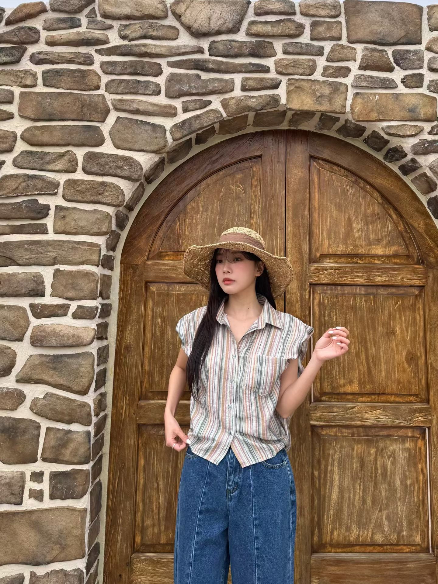 M3 直條皺皺背心