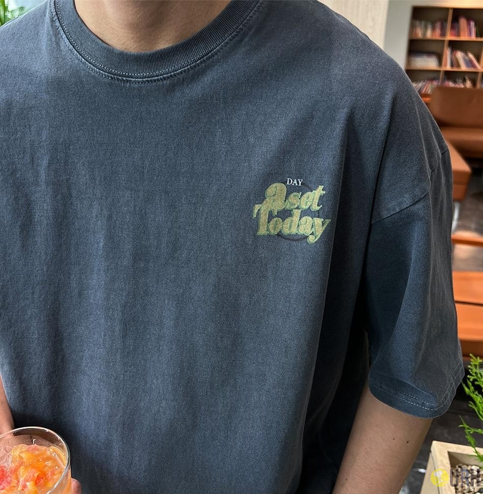【100%保證韓國直送】Today 復古顏料染前後雙字母寬鬆短袖 Tee 👕 [3 color] RG115864