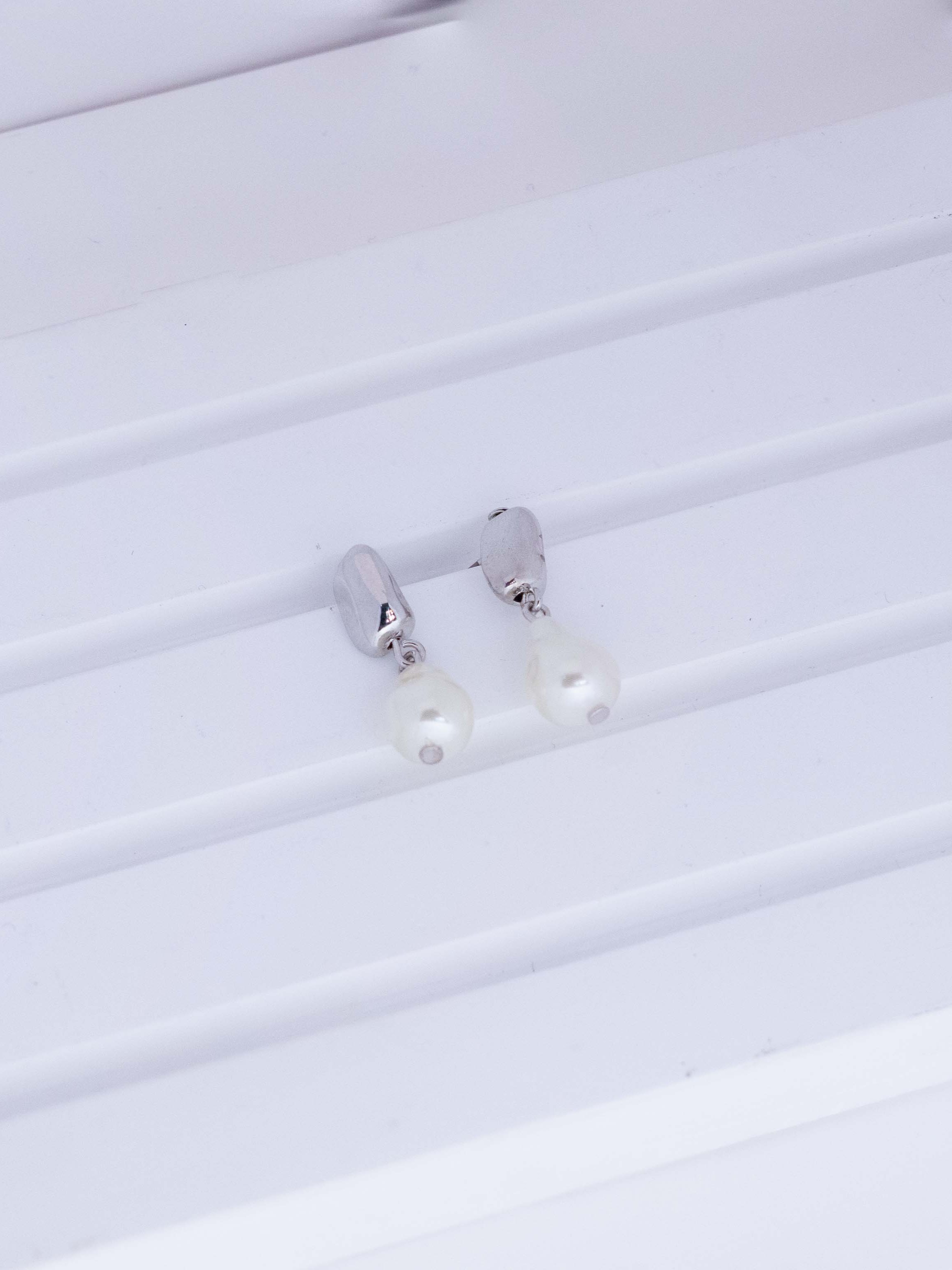Baroque Pearl Drop Stud Earrings