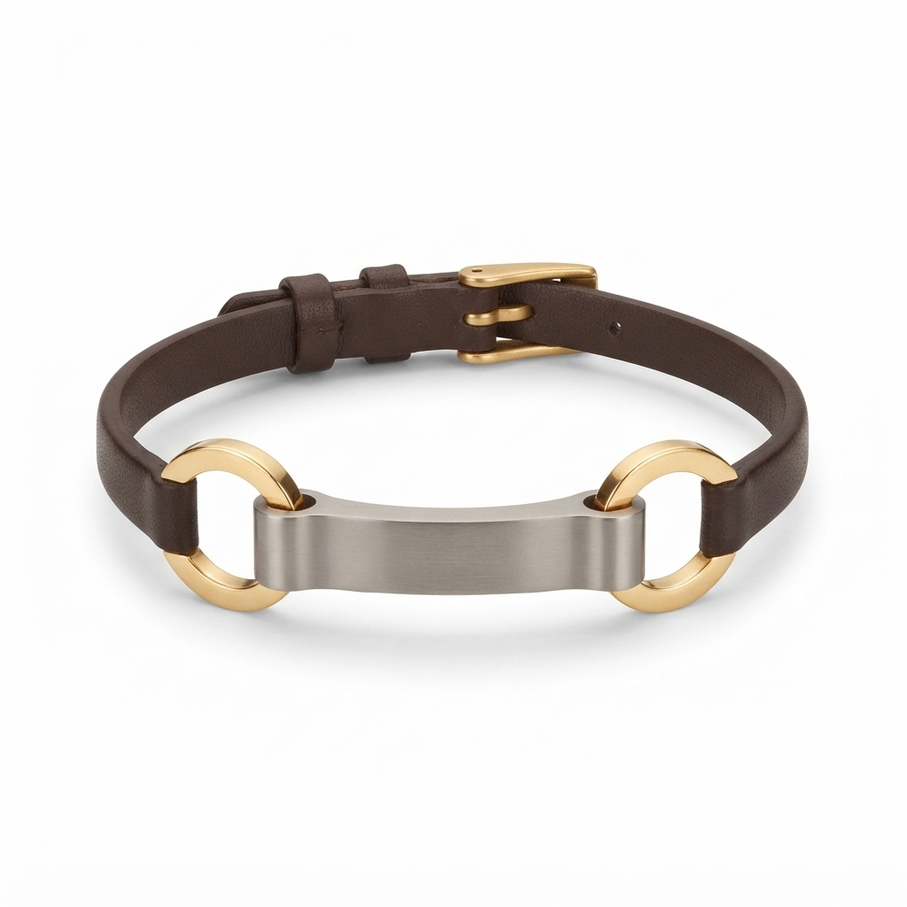 Boccia Titanium 0355-02 Bracelet 鈦金屬 / 鍍玫瑰金 / 真皮手鏈