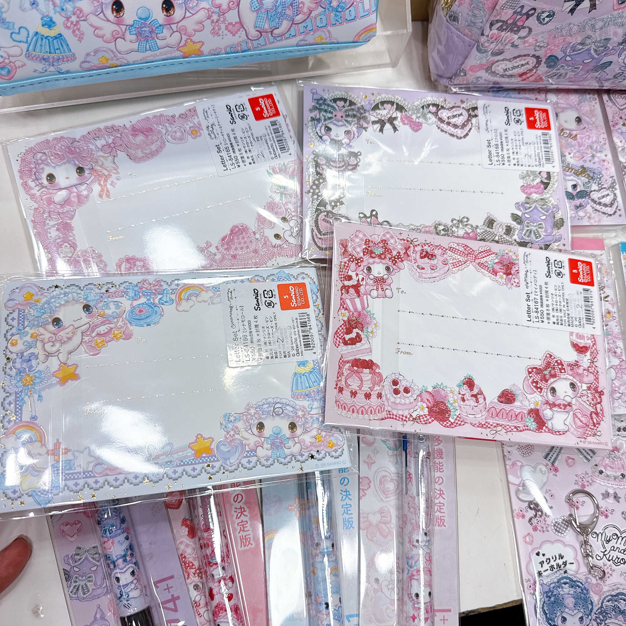 日本直送Sanrio聯成 Amenomori Fumika系列筆  信紙套裝 四色原子筆鉛芯筆 鎖匙扣