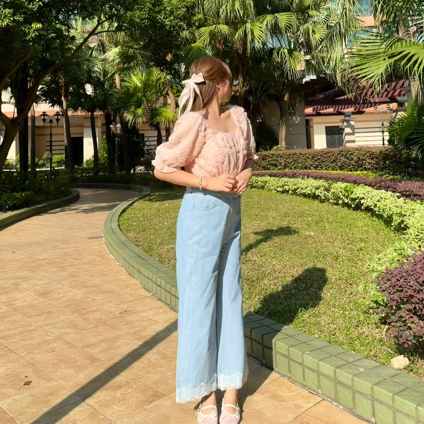 #HANNA-made# Daylight Lace Straight Denim