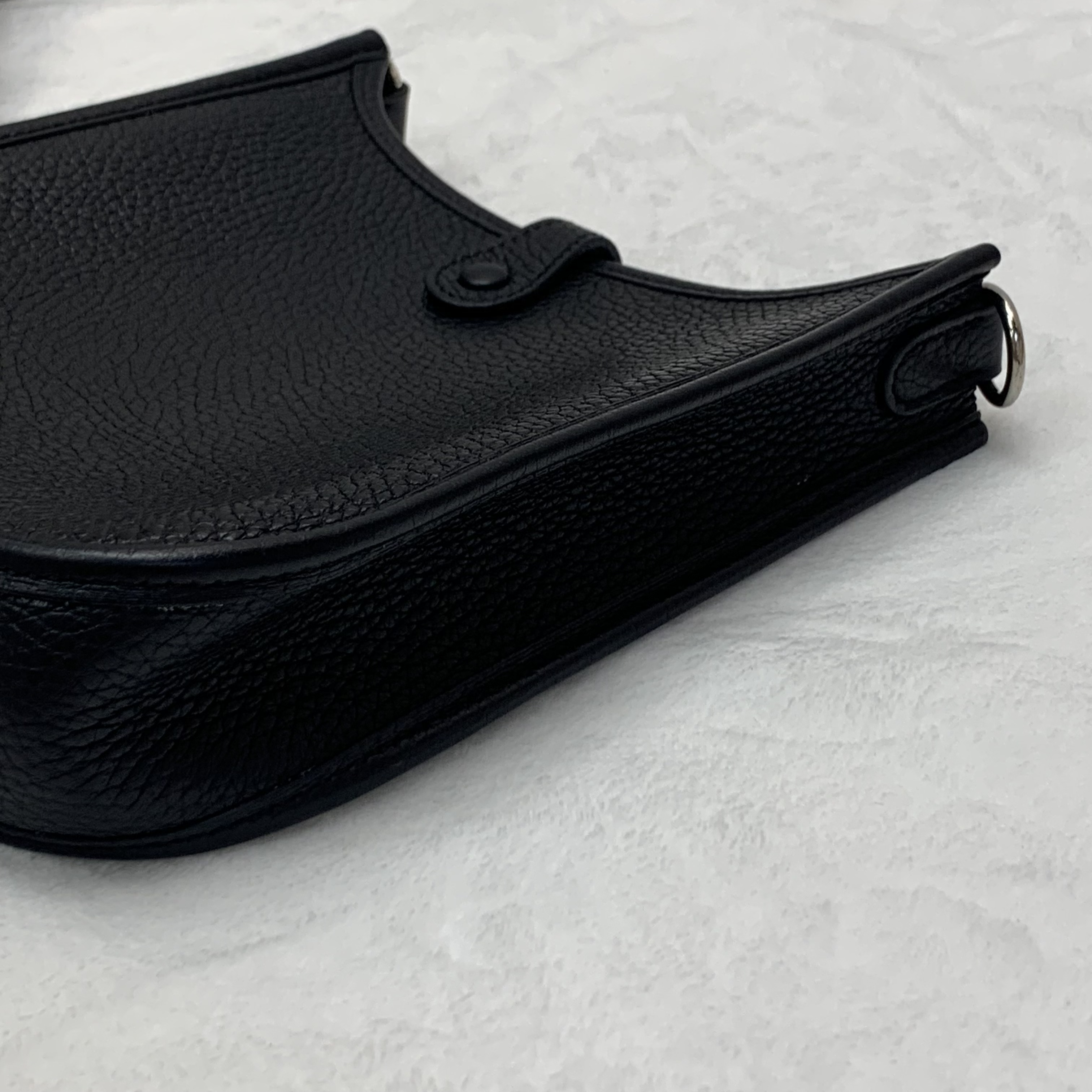 Hermes Mini Evelyne 黑色銀扣TC皮