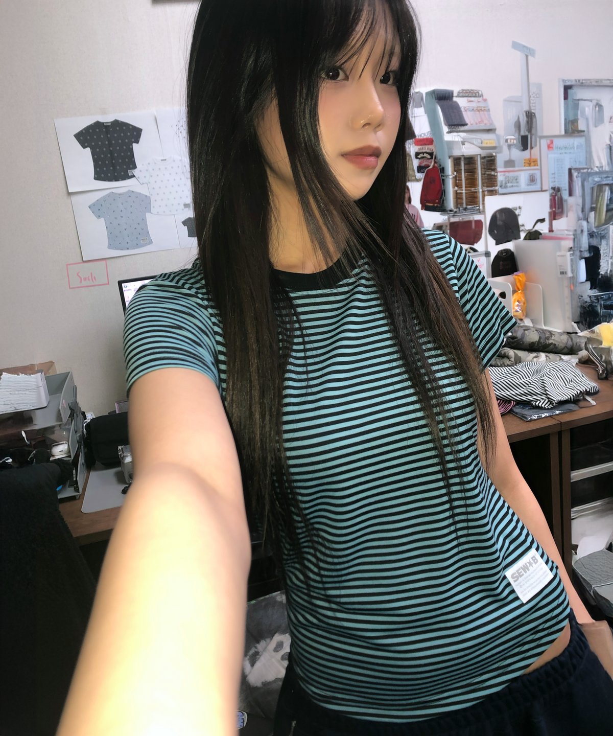 🇰🇷訂購｜SEW-B 26SS｜Baby stp semi-cropped short-sleeve tee 4色 