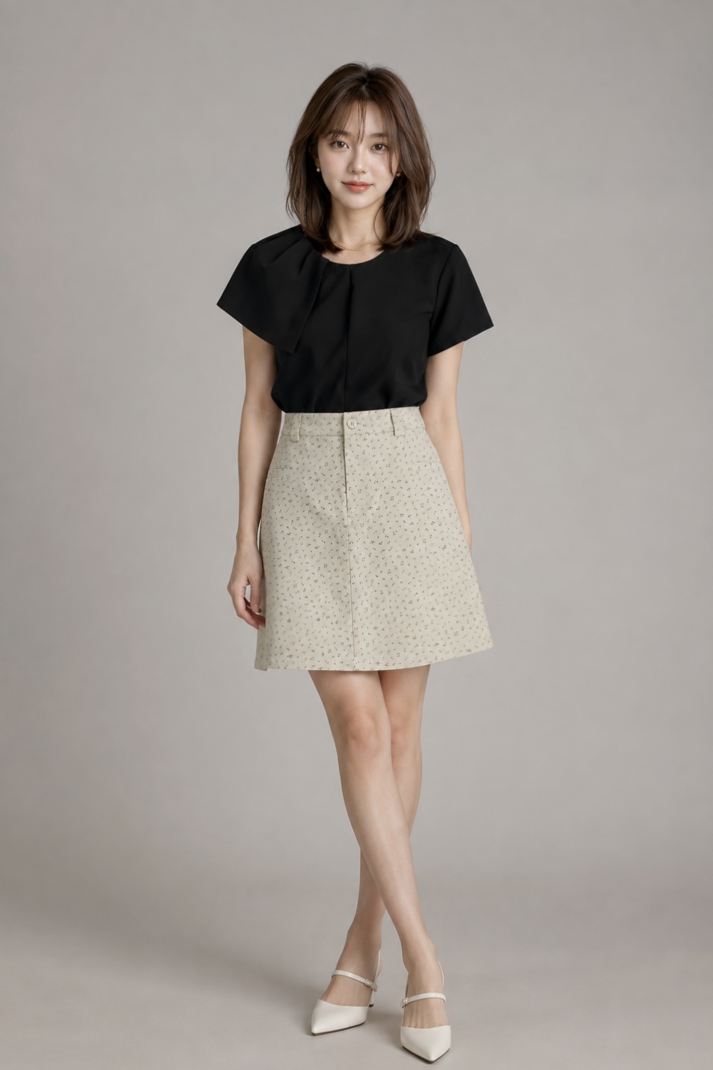 3339 Elara Draped Collar Blouse