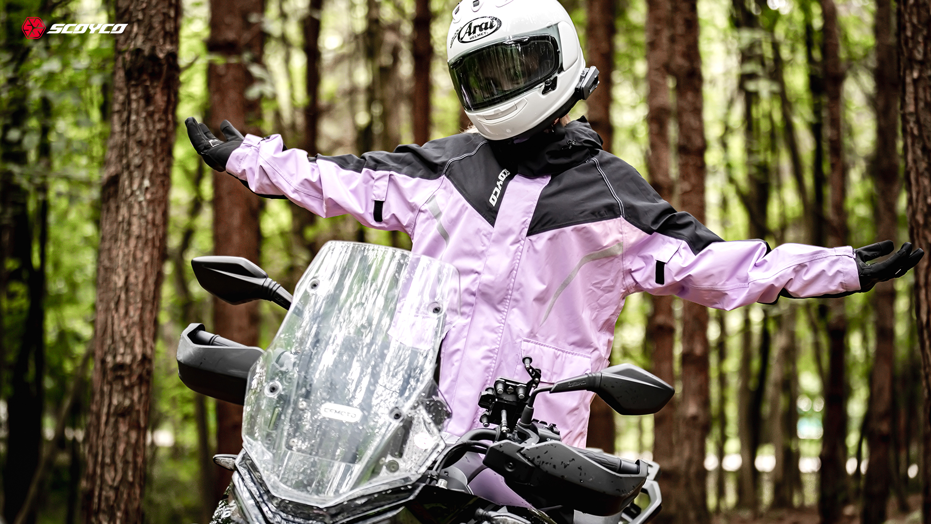 SCOYCO RC10-2 Touring Series Raincoat Lady | Waterproof Motorcycle Raincoat for All Weather