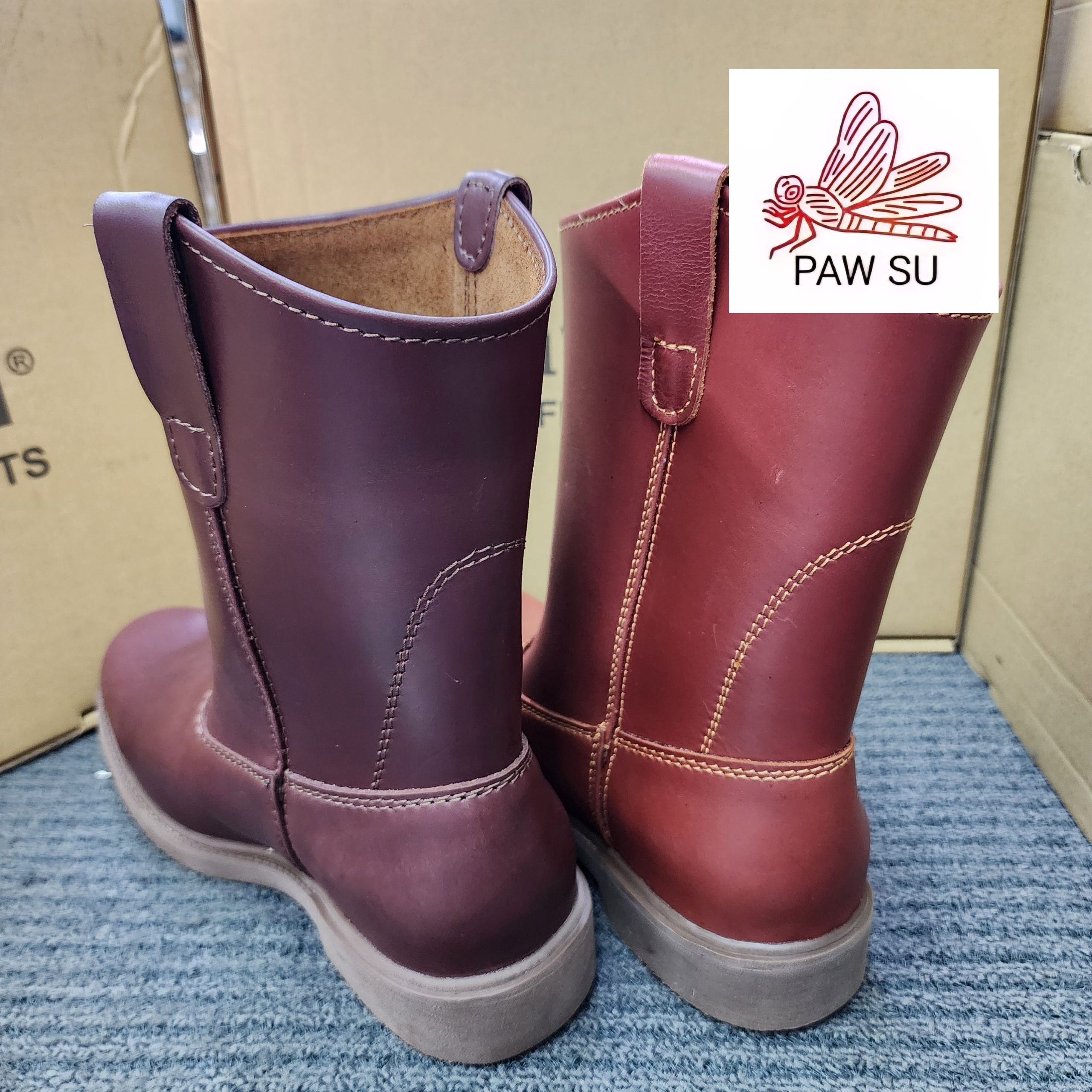 PAWSU SAFETY PS 819 (B SHAPE )HIGH CUT ORIGINAL COFFEE BROWN STEEL PLATE TOE CAP KASUT KESELAMATAN