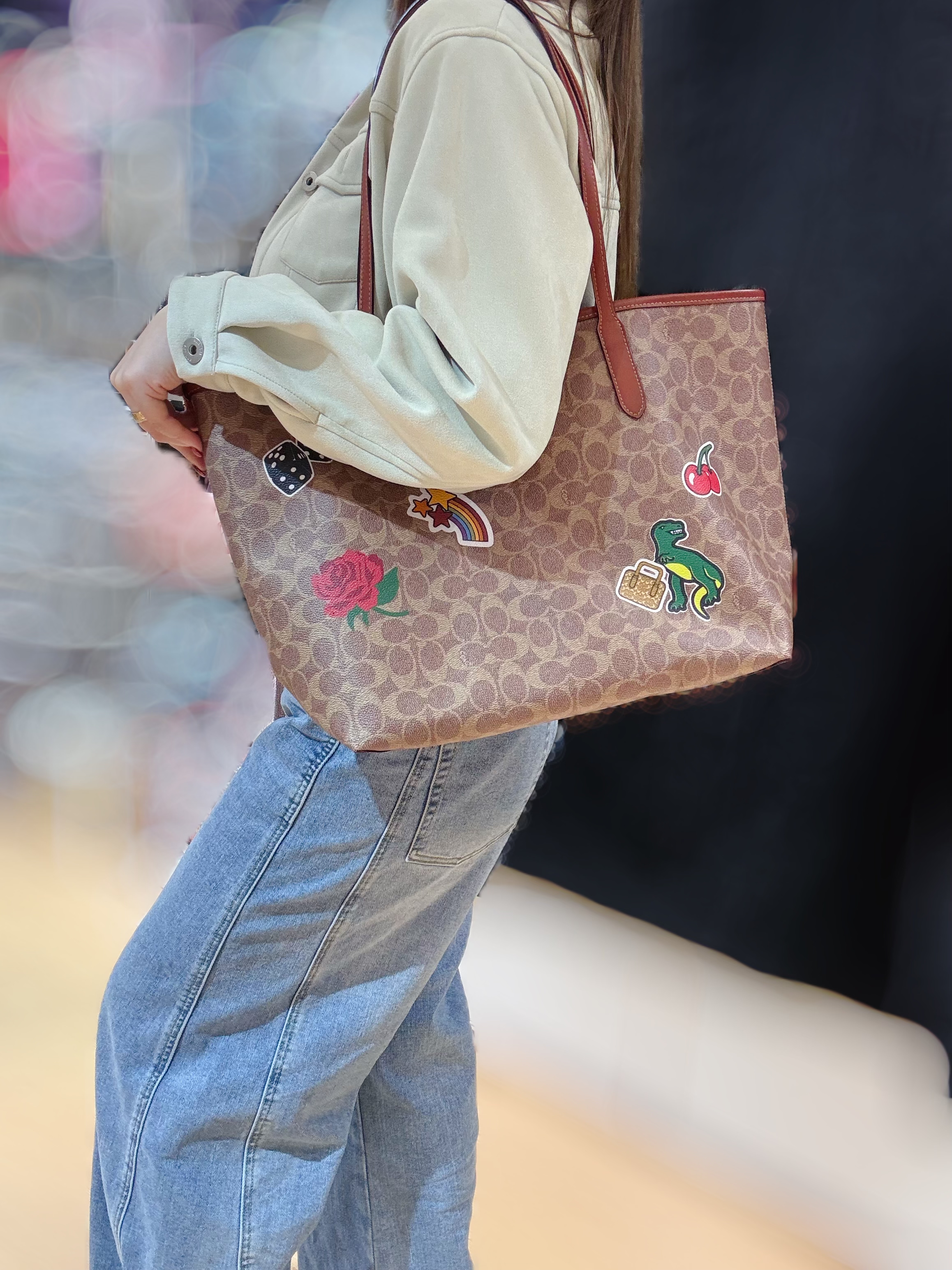 Coach City tote dinosaur