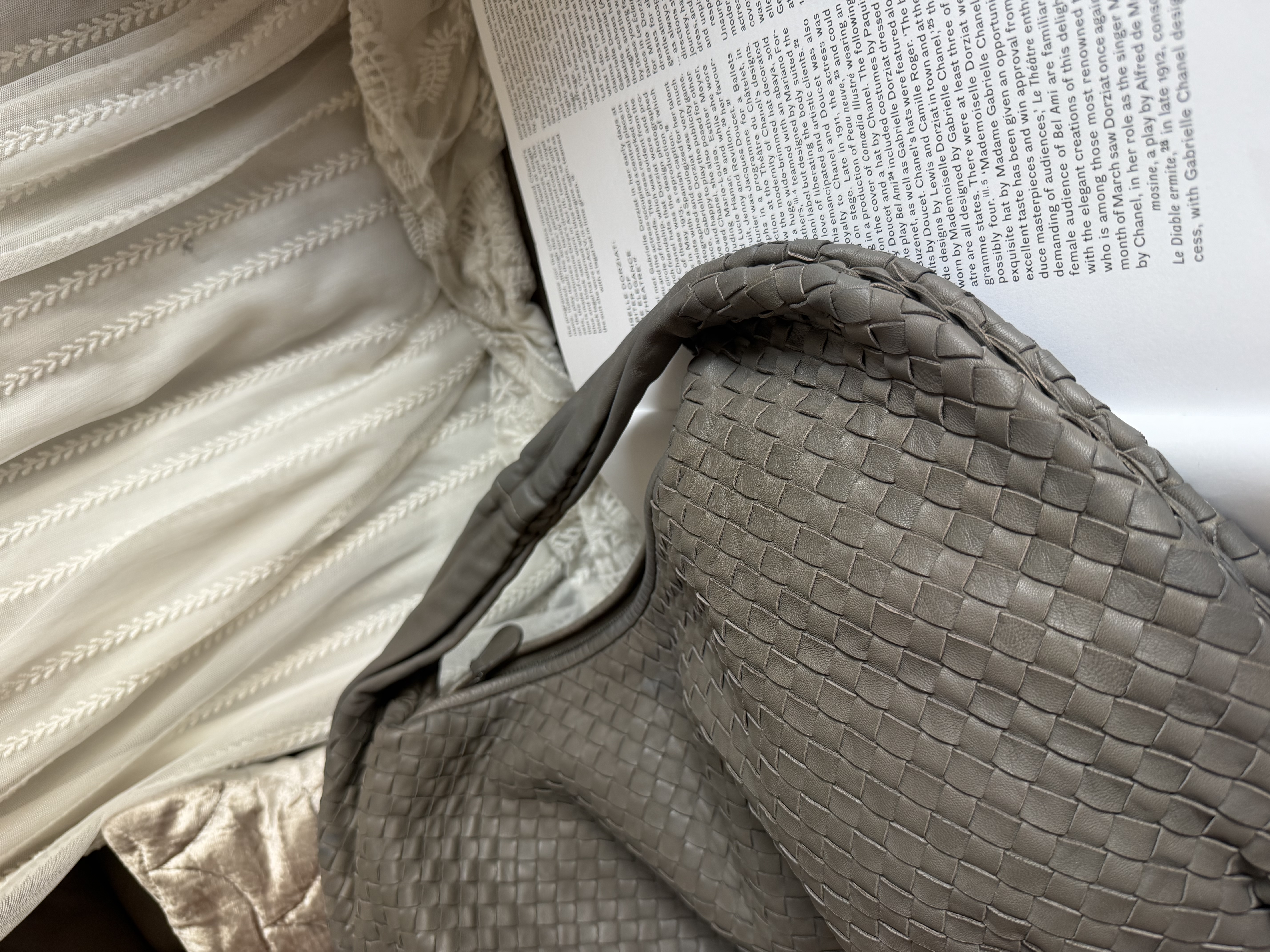 Bottega veneta grey Nappa Intrecciato Large Veneta Hobo bag