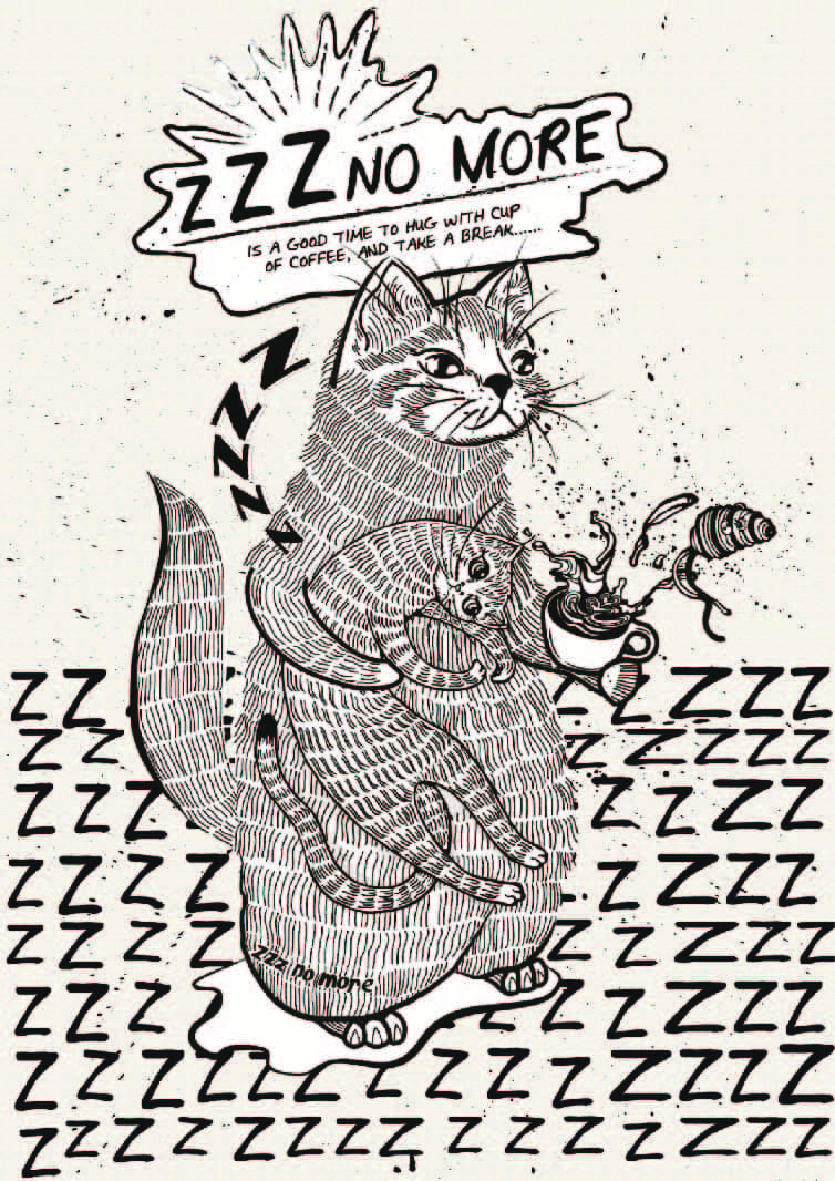 ZZZ No More A4 ART PRINT party day & night
