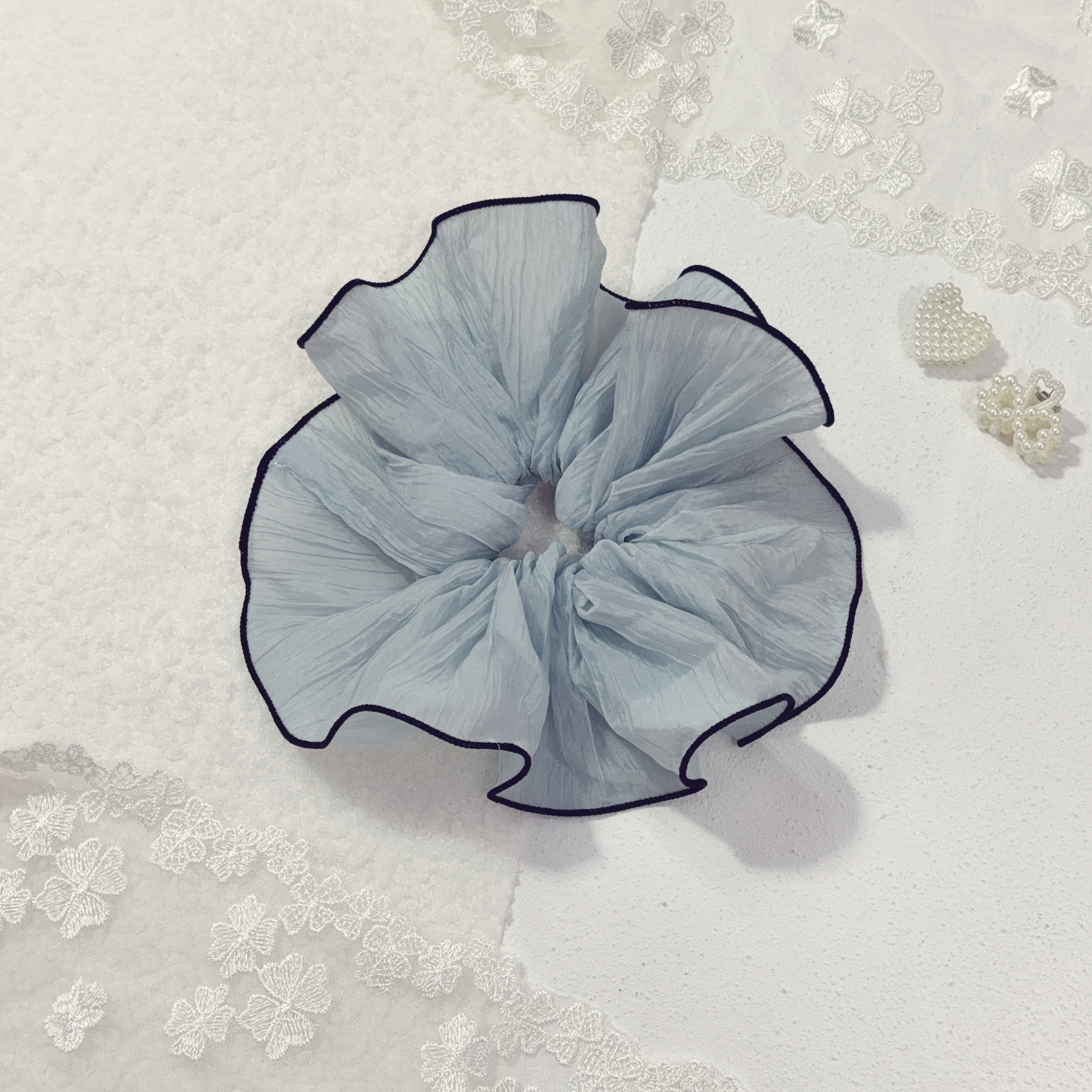 雪紡花朵髮圈 (三色)