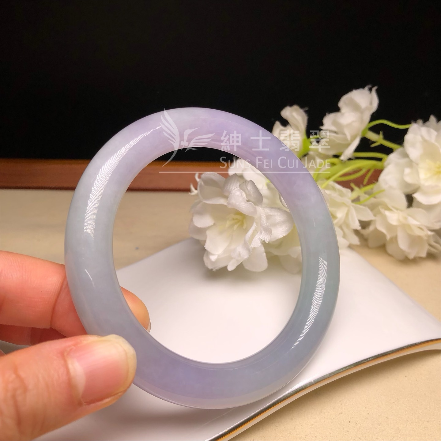 會卡水翻沙茄紫春彩圓鐲59mm C06146