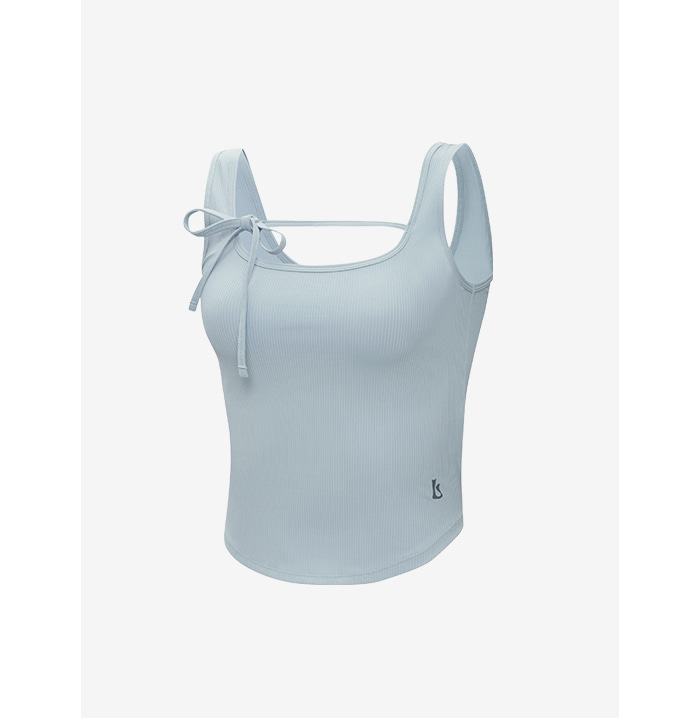  【小可愛背心】GL5ST313 El-flex Rib Front Ribbon Sleeveless  by Grandeline