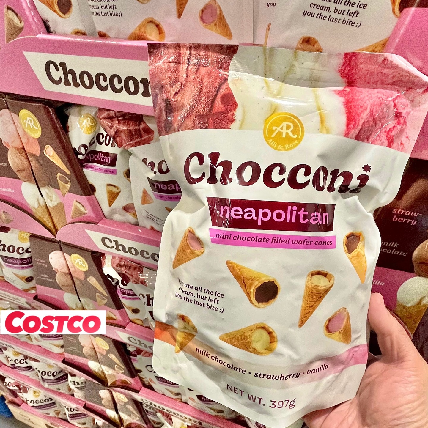 台灣Costco│A&R 那布勒斯風格迷你甜筒餅乾 397公克