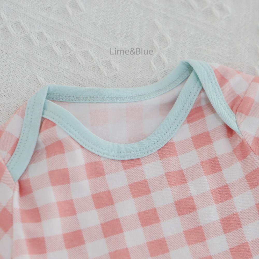 Summer Cracker Check Short-Sleeve Baby Suit